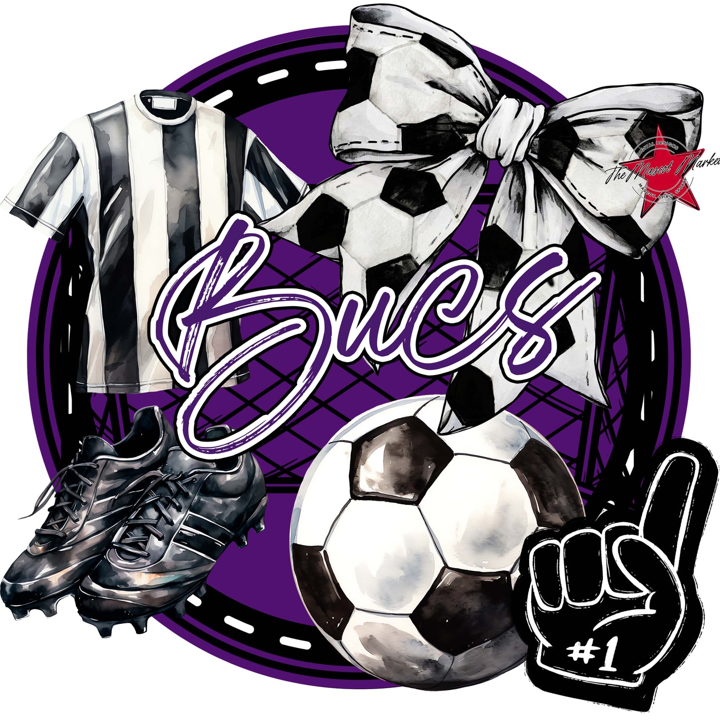 Bucs Circle Soccer Frame-Purple