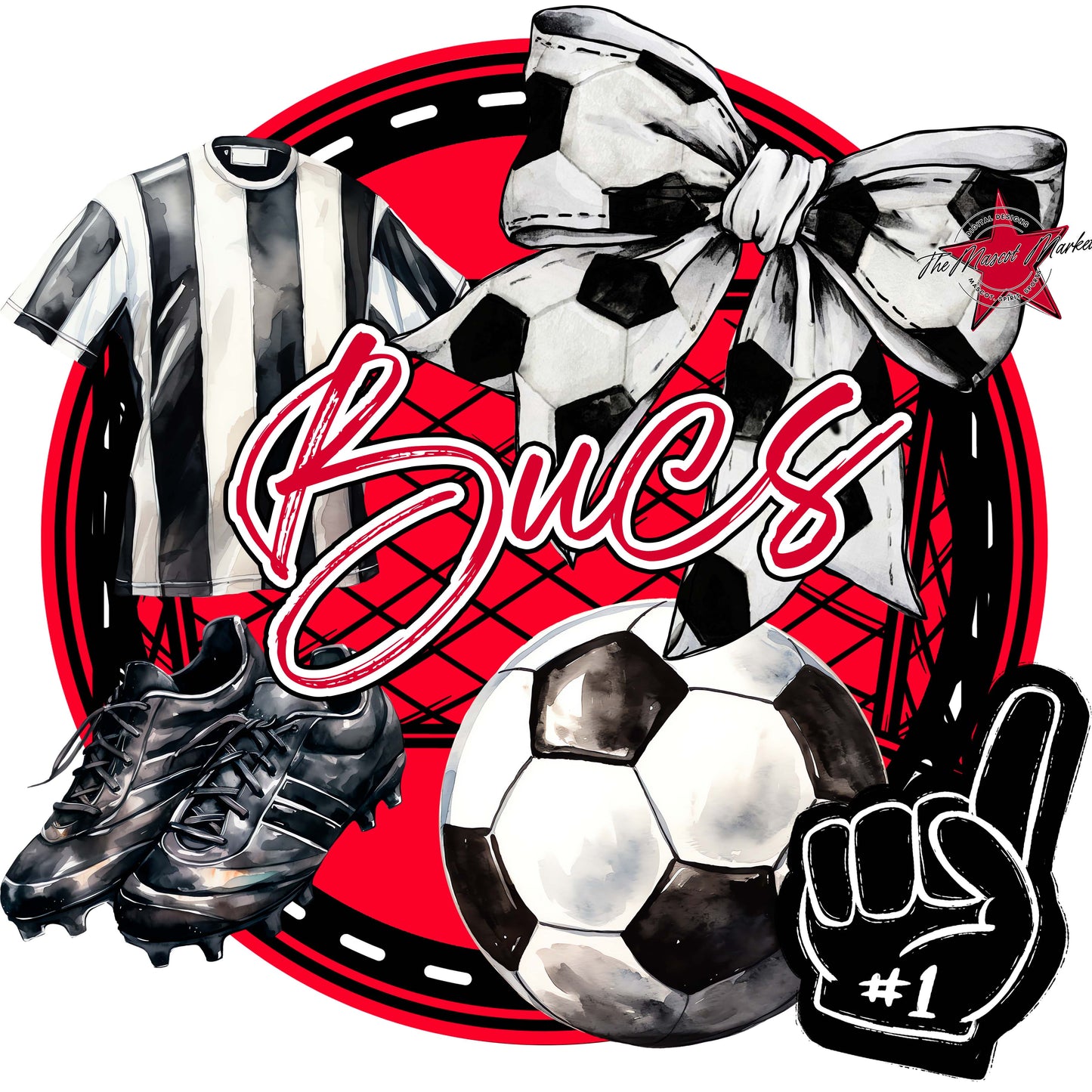Bucs Circle Soccer Frame-Red