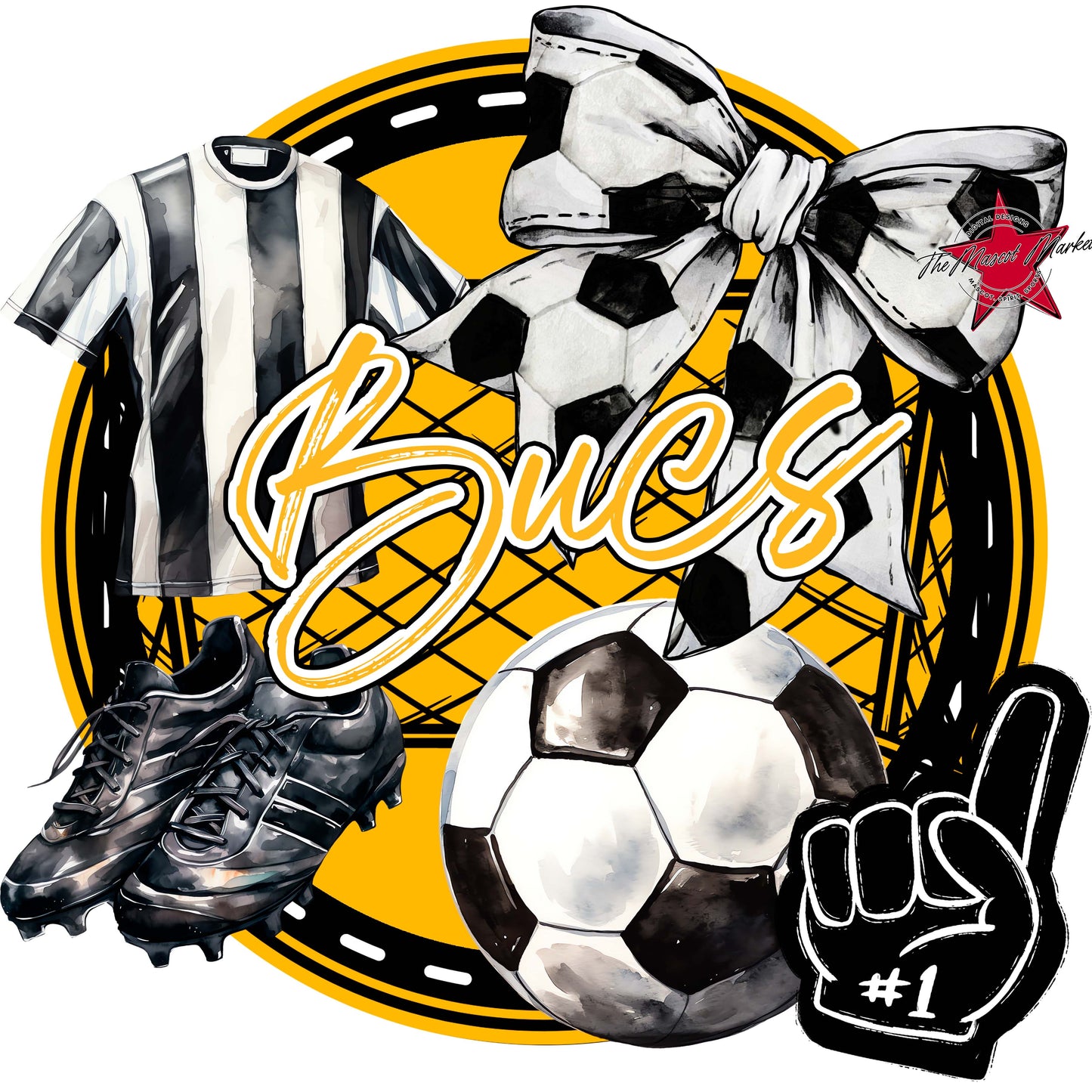 Bucs Circle Soccer Frame-Yellow