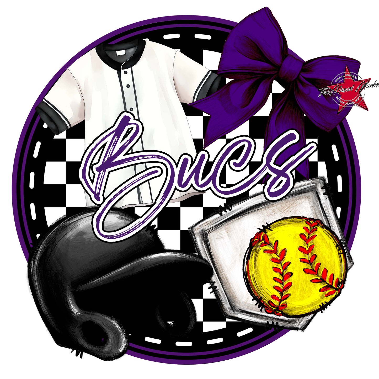 Bucs Circle Softball Frame-Purple