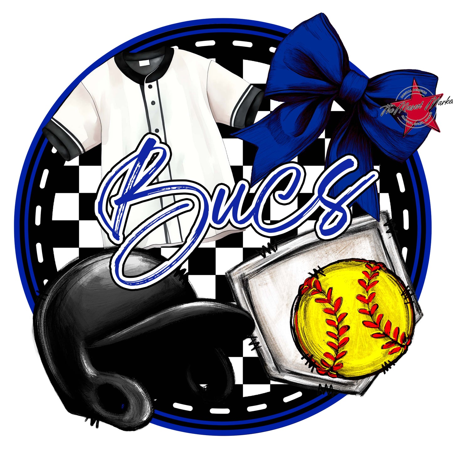 Bucs Circle Softball Frame-Royal Blue