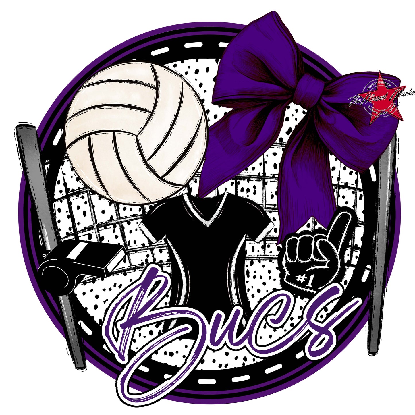 Bucs Circle Volleyball Frame-Purple