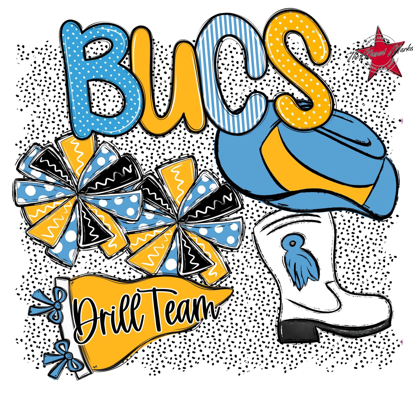 Bucs Drillteam Spirit-Carolina Blue & Yellow