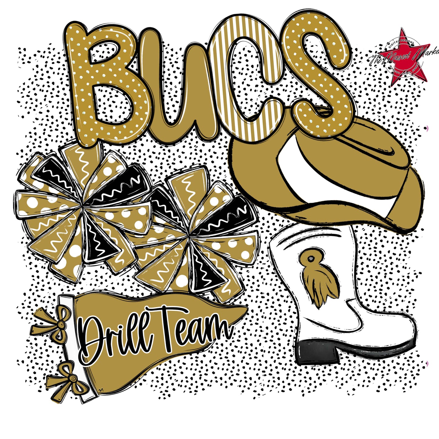 Bucs Drillteam Spirit-Gold