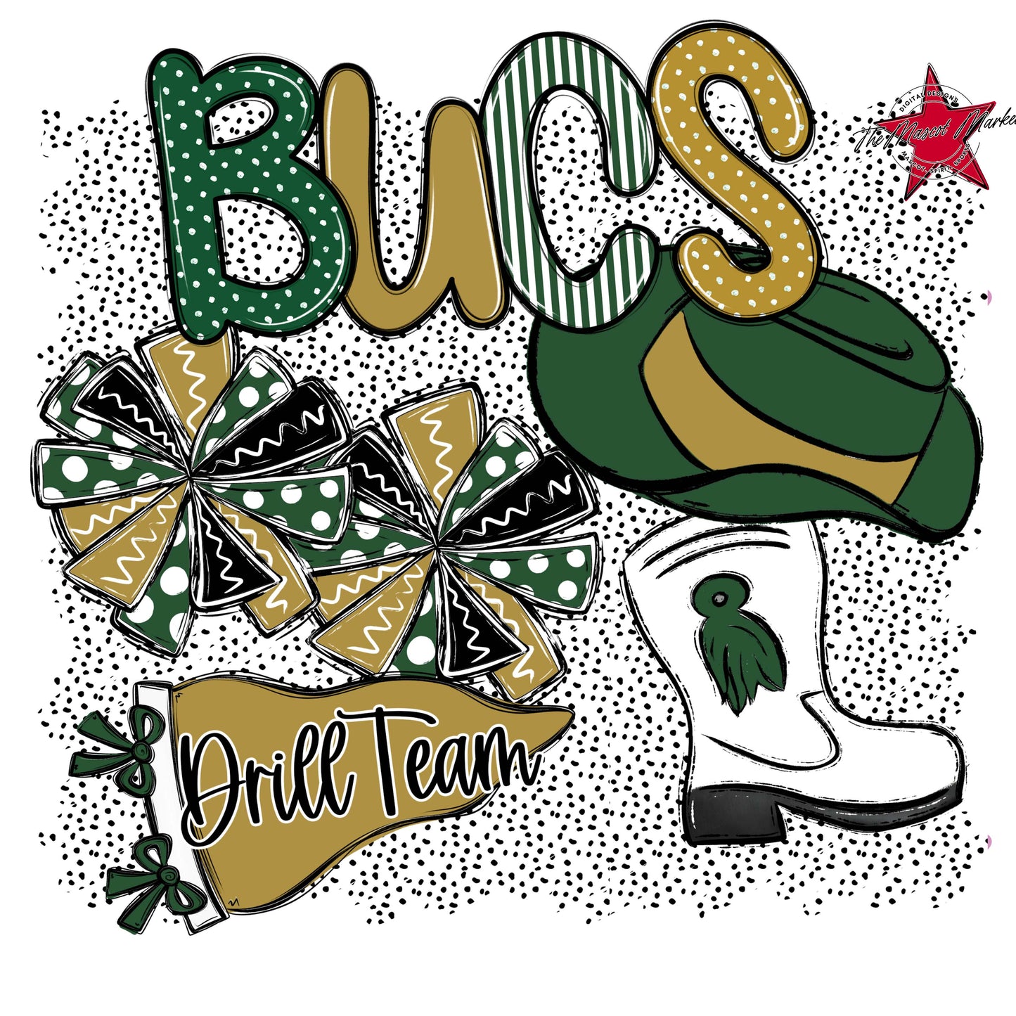 Bucs Drillteam Spirit-Green & Gold