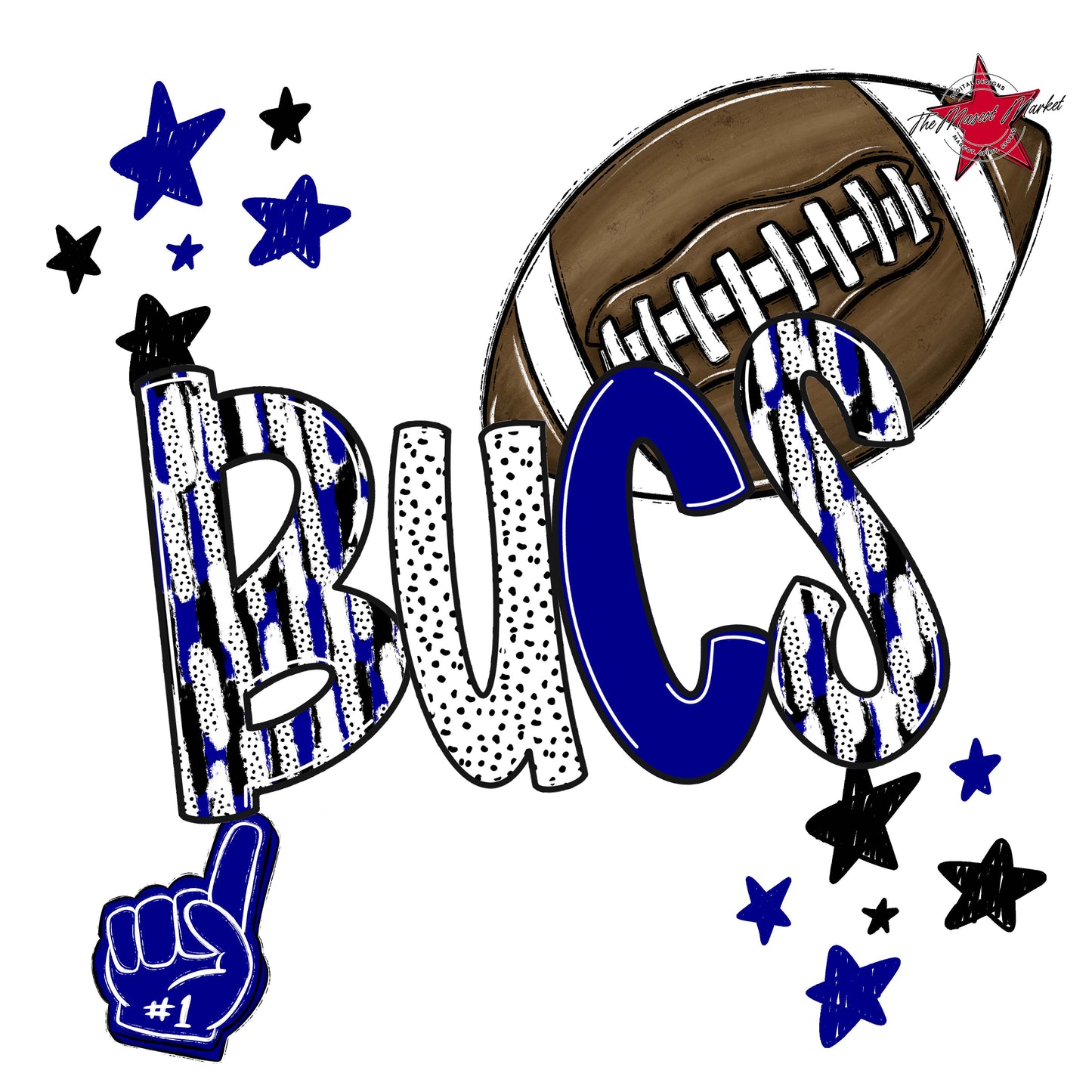 Bucs Football Scrape-Blue