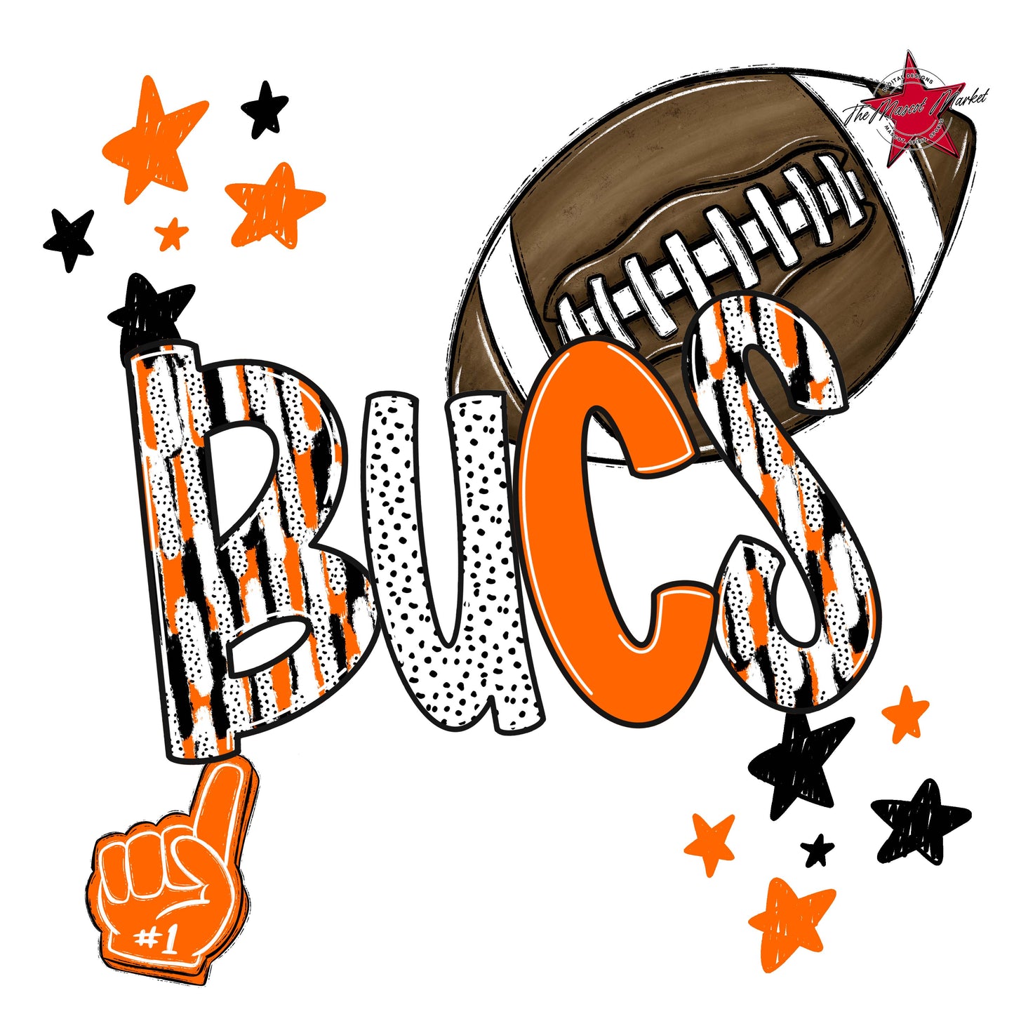 Bucs Football Scrape-Orange