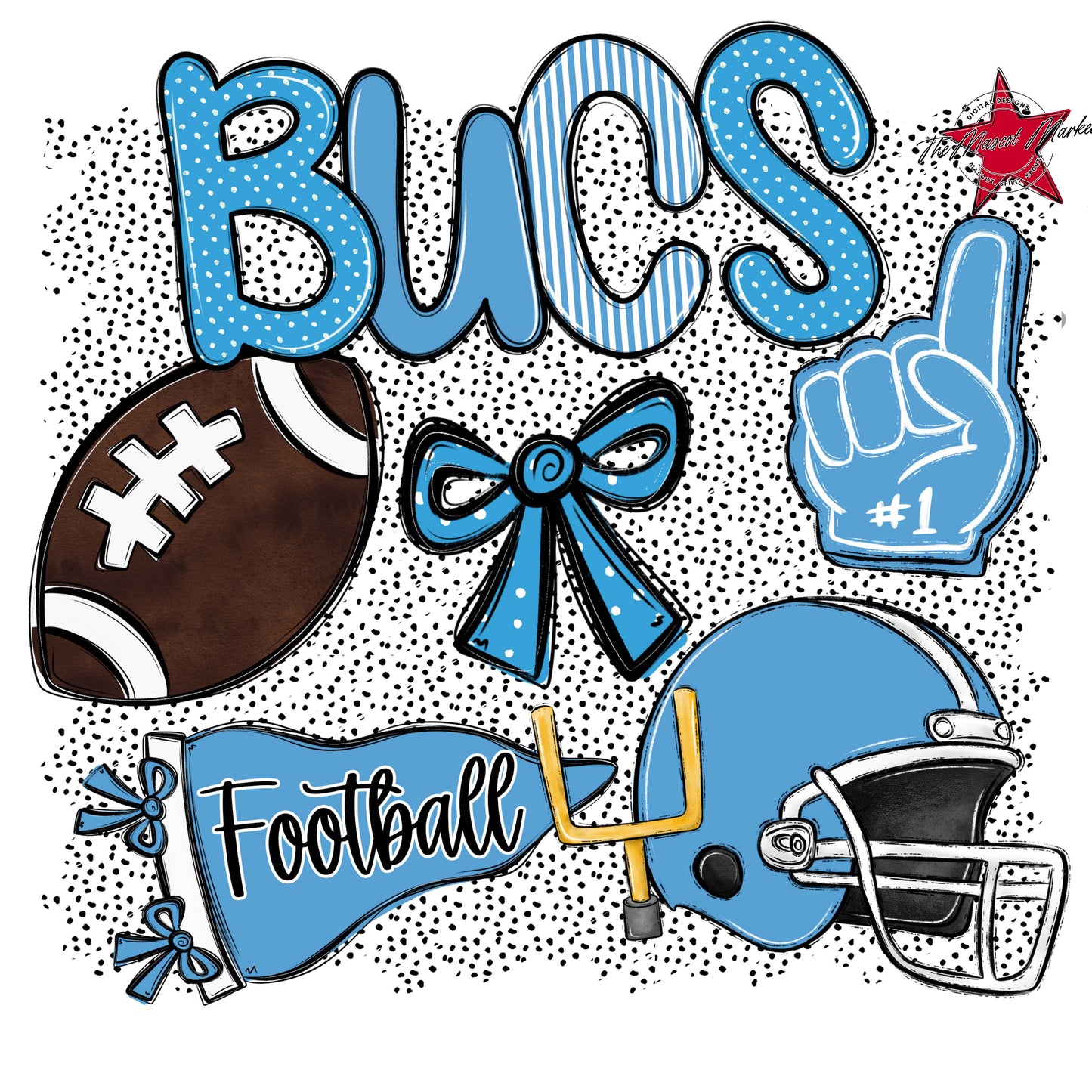 Bucs Football Spirit-Carolina Blue