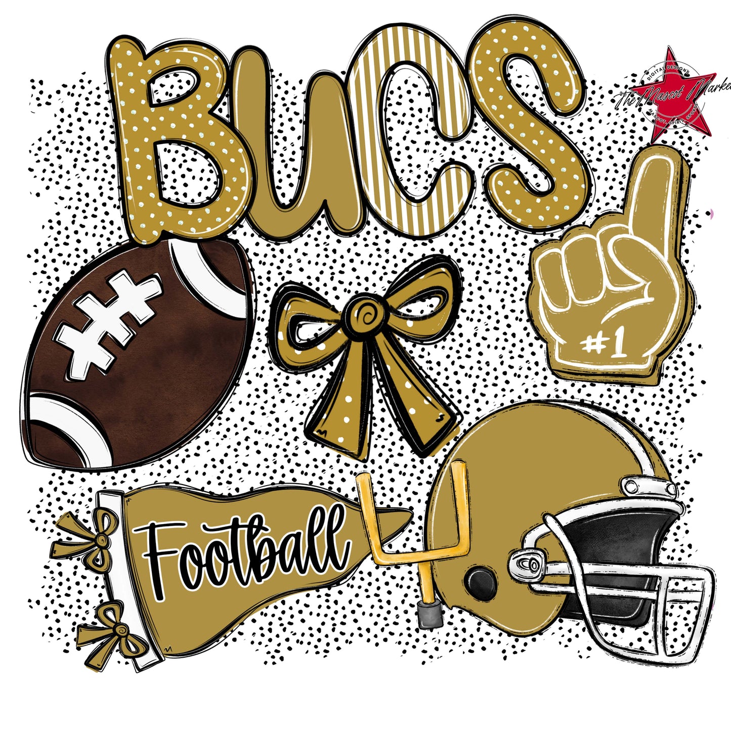 Bucs Football Spirit-Gold