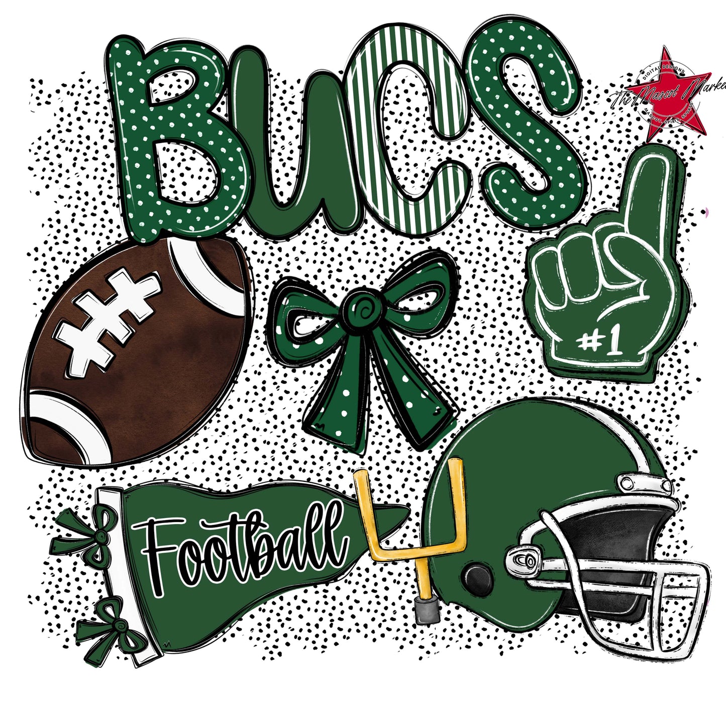 Bucs Football Spirit-Green