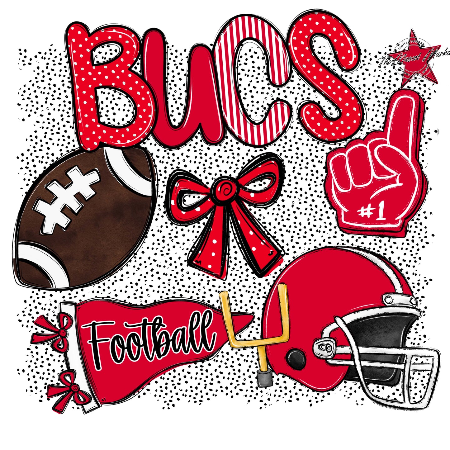 Bucs Football Spirit-Red