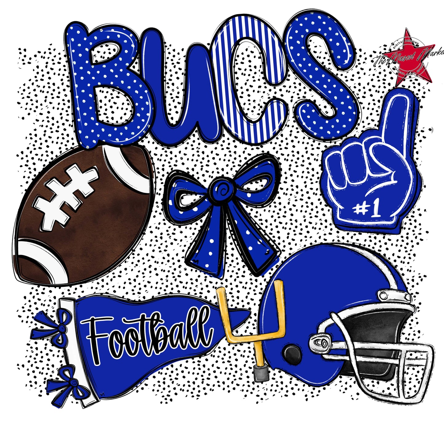 Bucs Football Spirit-Royal Blue