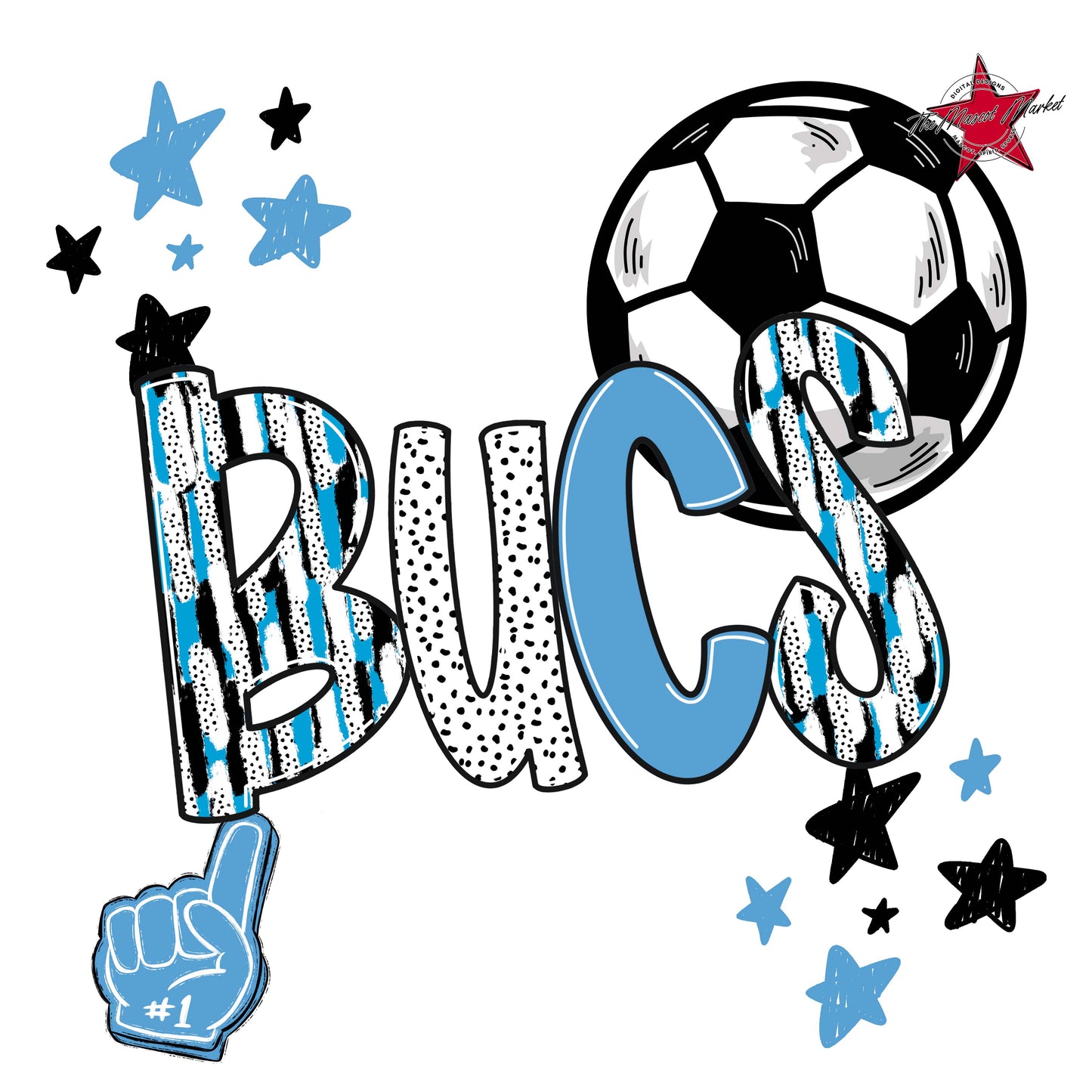 Bucs Soccer Scrape-Carolina Blue