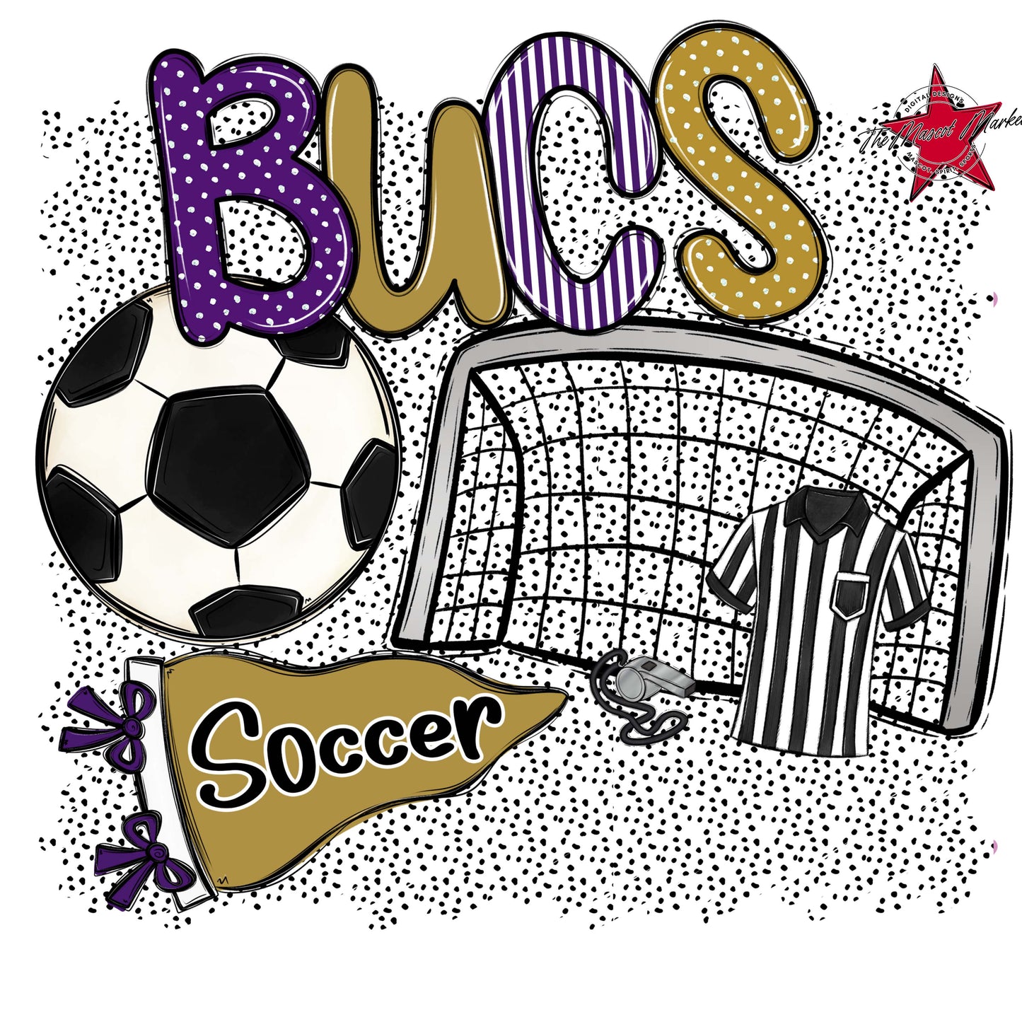 Bucs Soccer Spirit-Purple & Gold