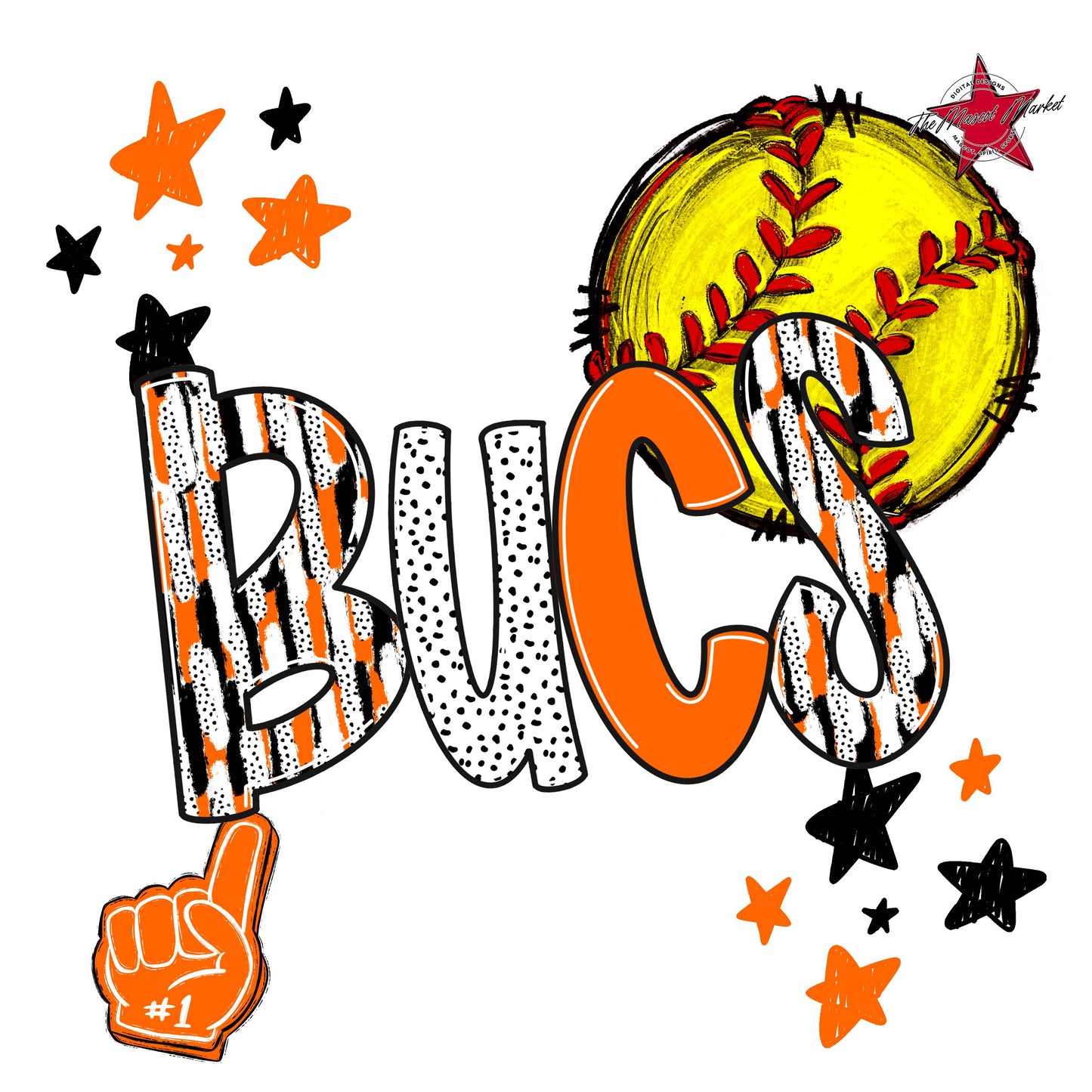 Bucs Softball Scrape-Orange