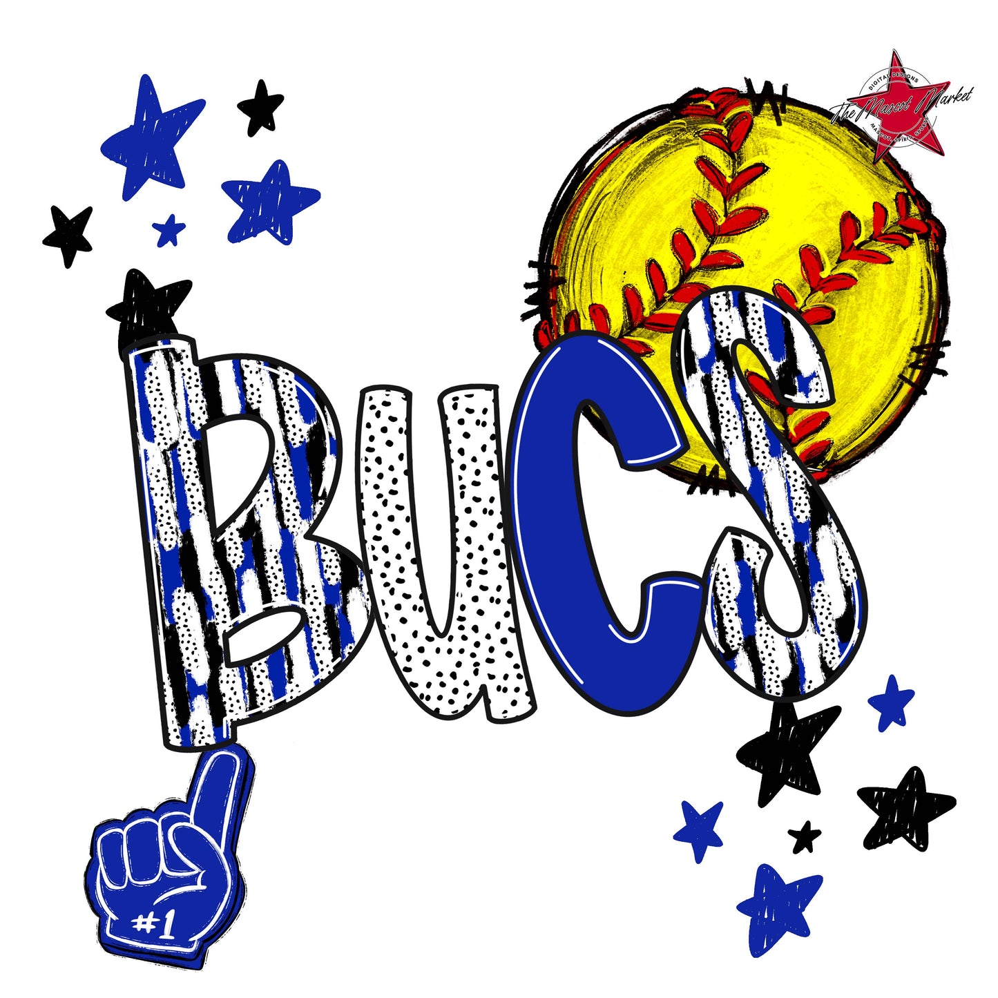 Bucs Softball Scrape-Royal Blue