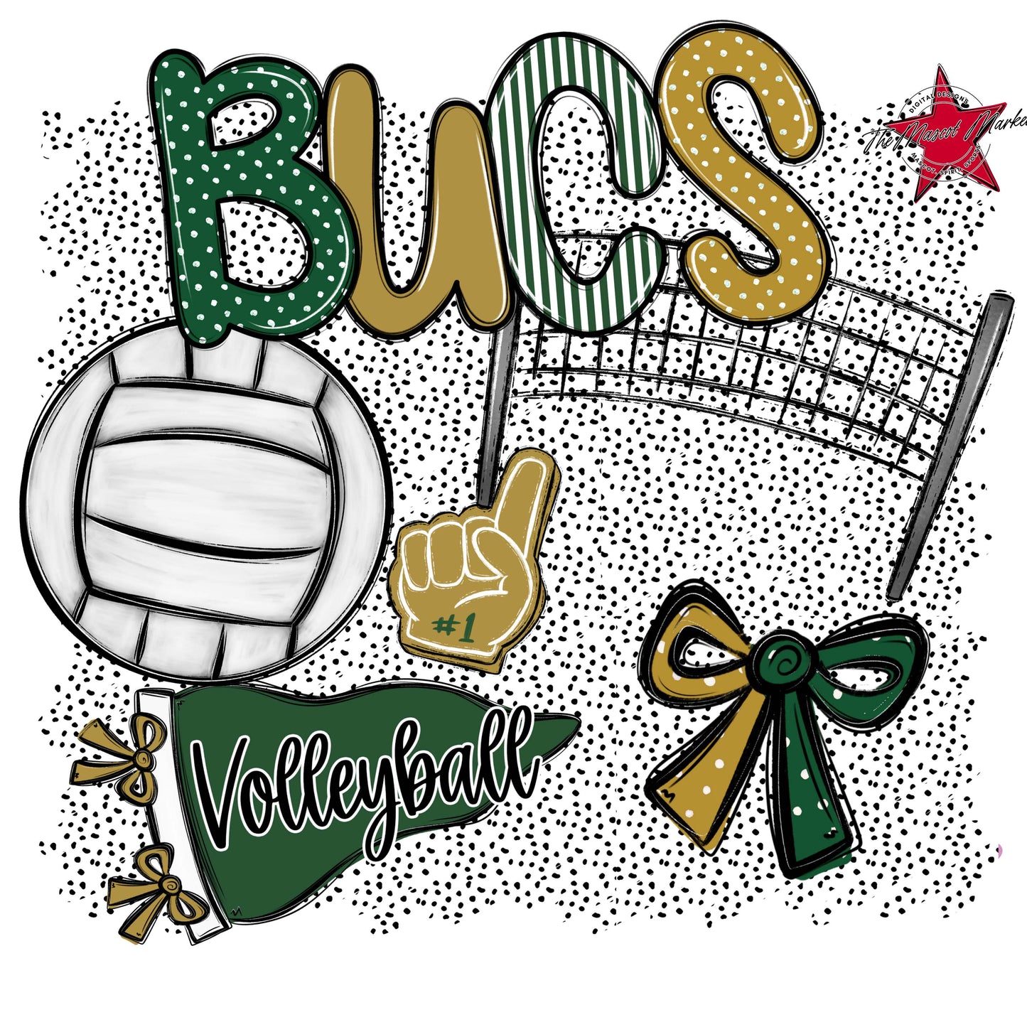Bucs Volleyball Spirit-Green & Gold