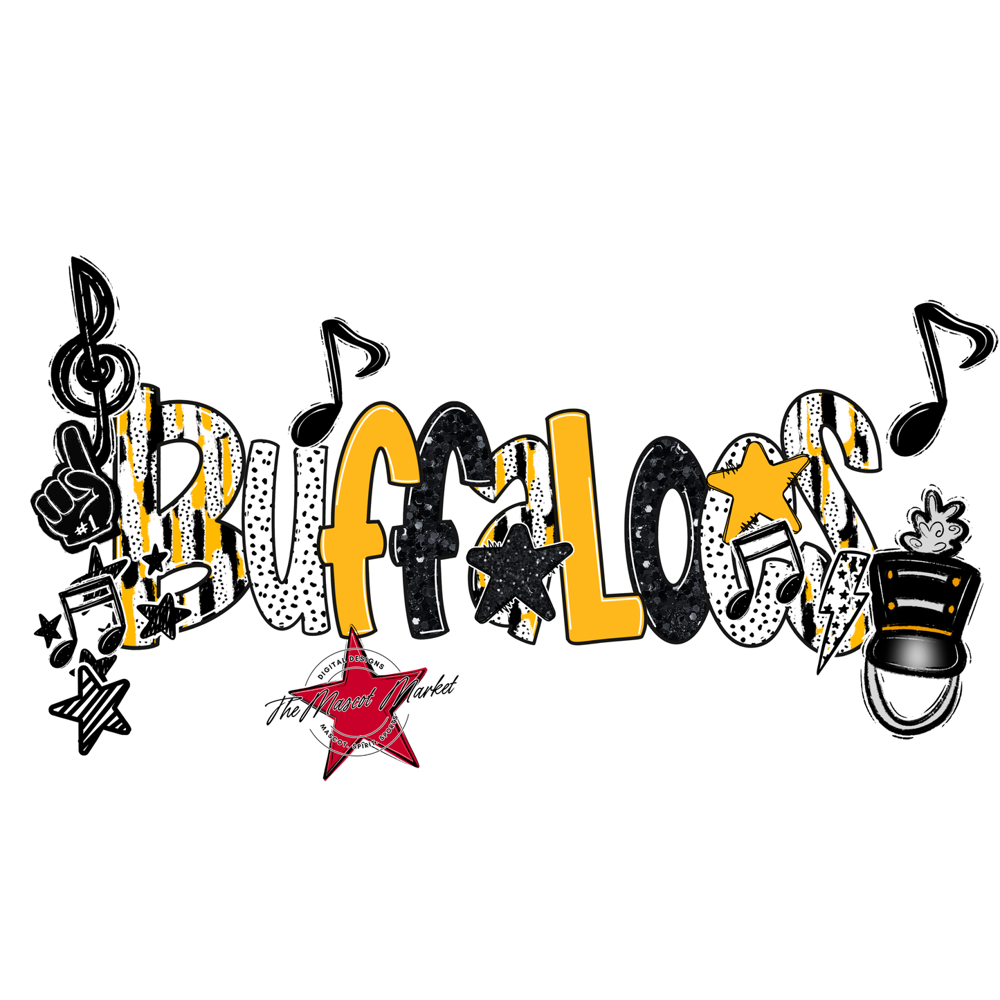 Buffaloes Band Scrape-Yellow