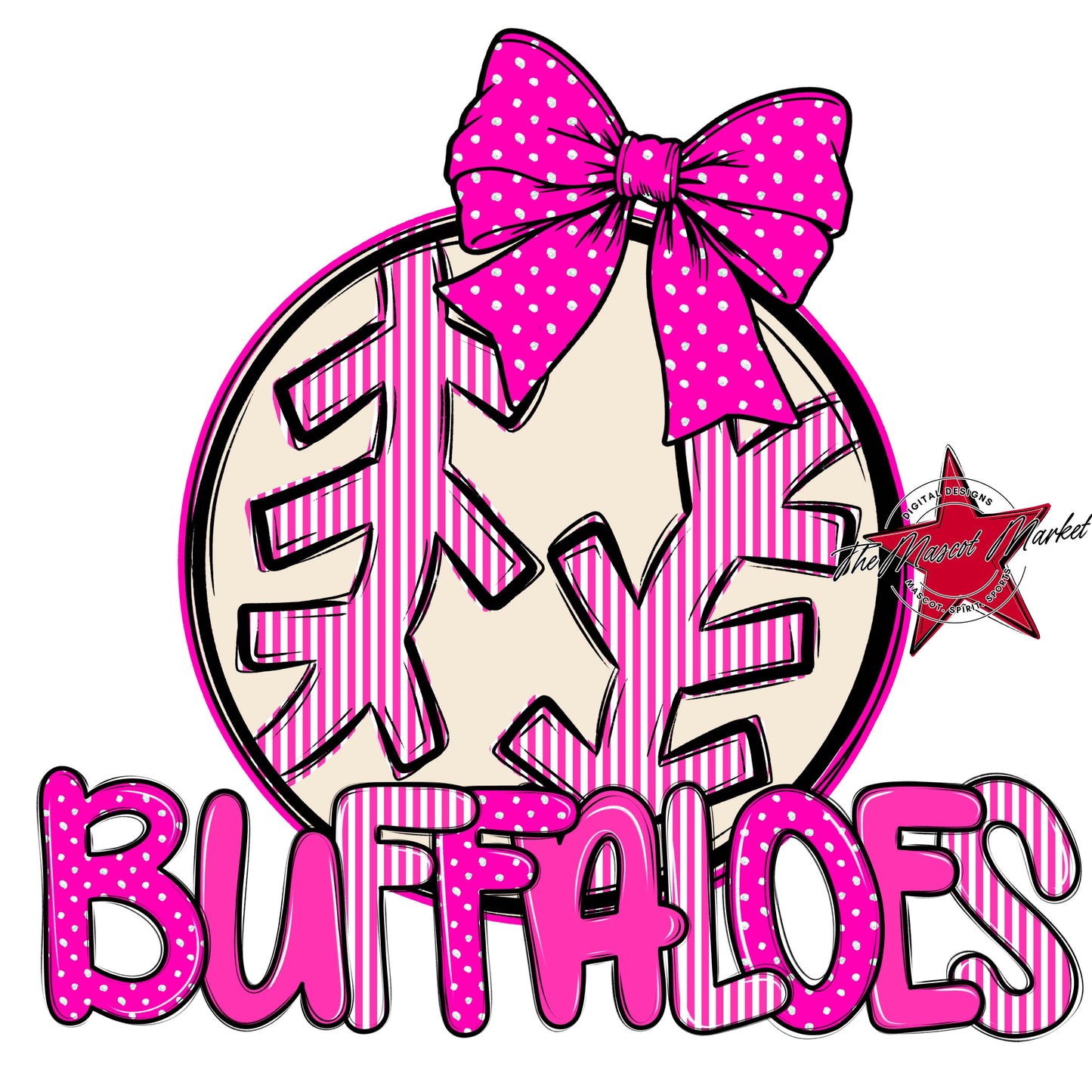 Buffaloes Baseball-Softball Spirit Design-Pink