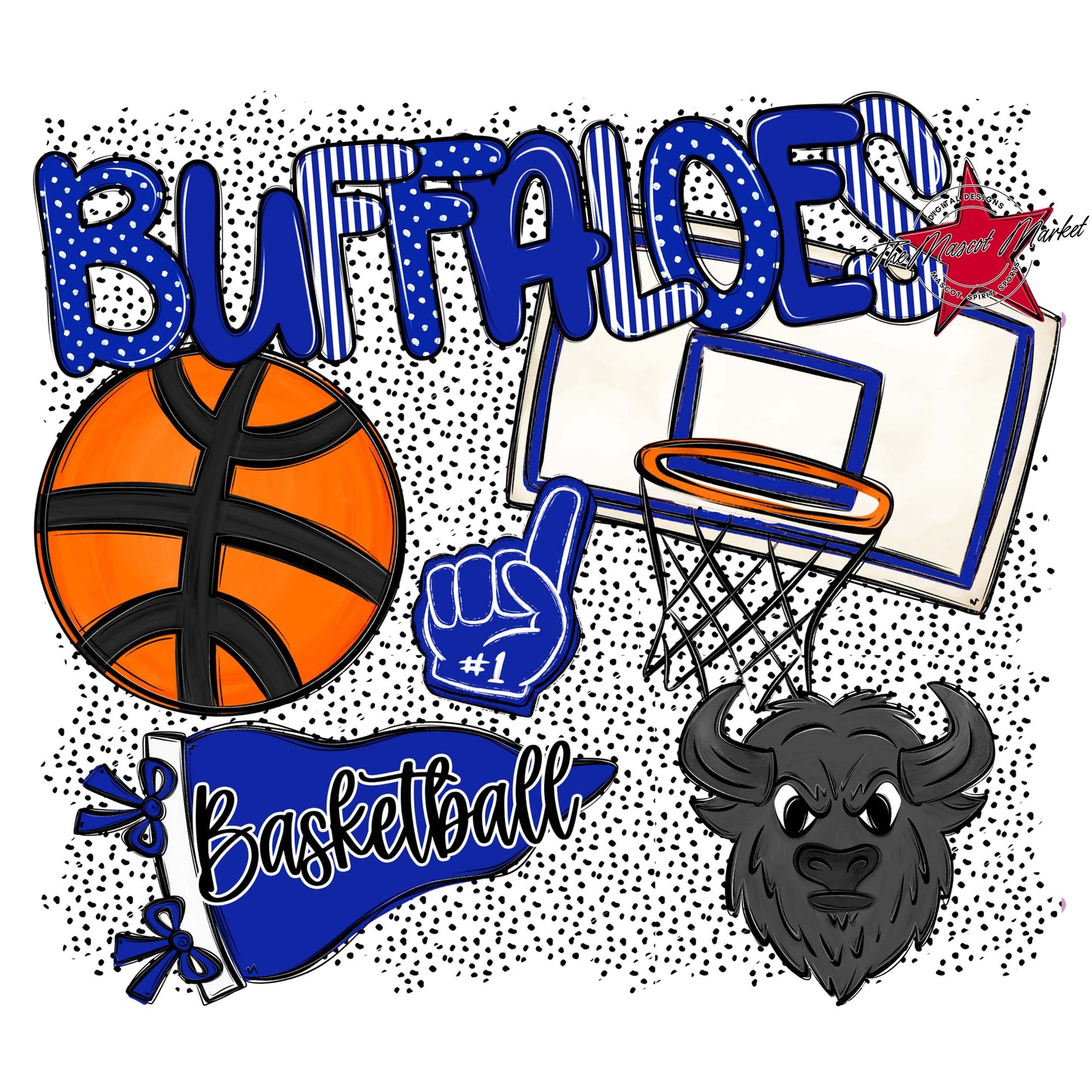 Buffaloes Basketball Spirit-Royal Blue
