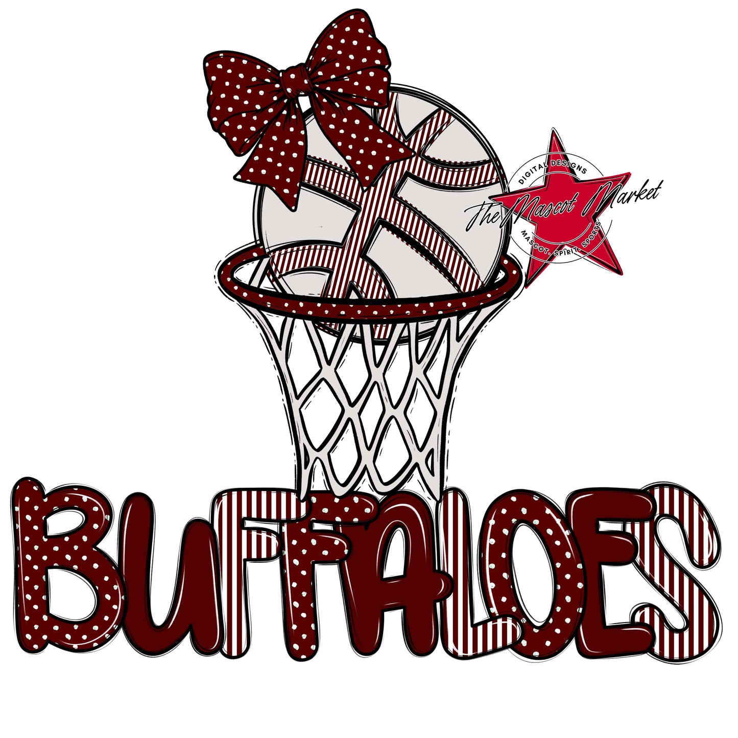 Buffaloes Basketball Spirit Design-Maroon