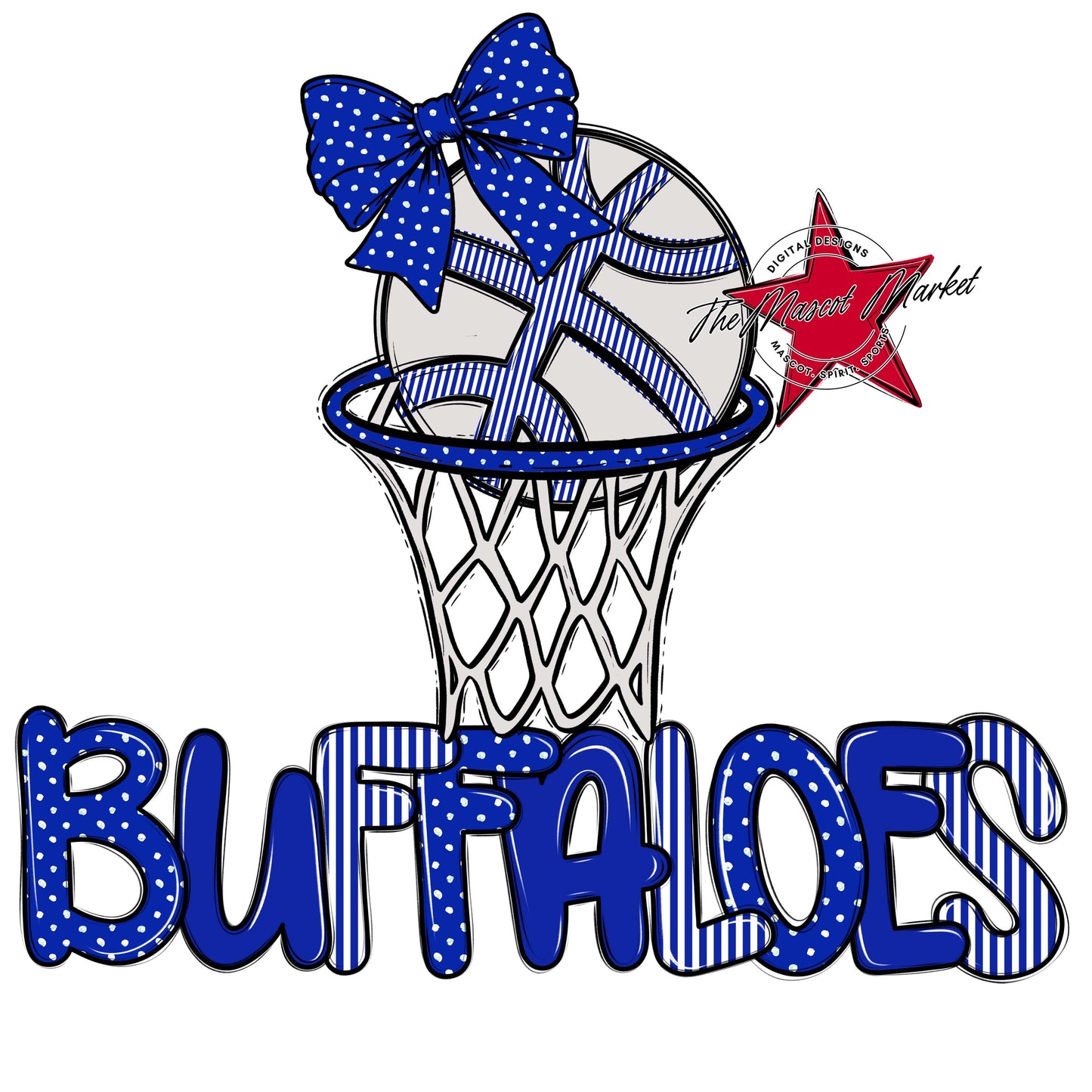 Buffaloes Basketball Spirit Design-Royal Blue