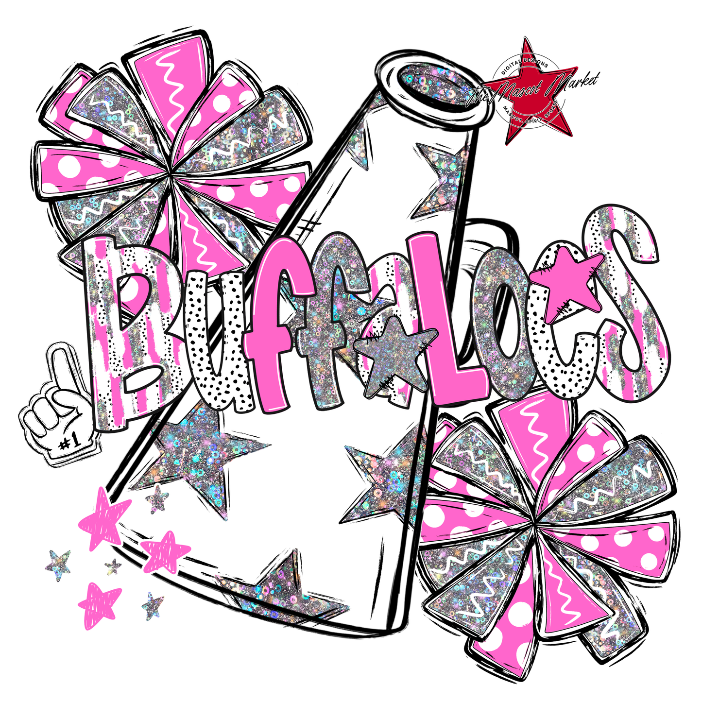 Buffaloes Cheer Megaphone Scrape-Baby Pink