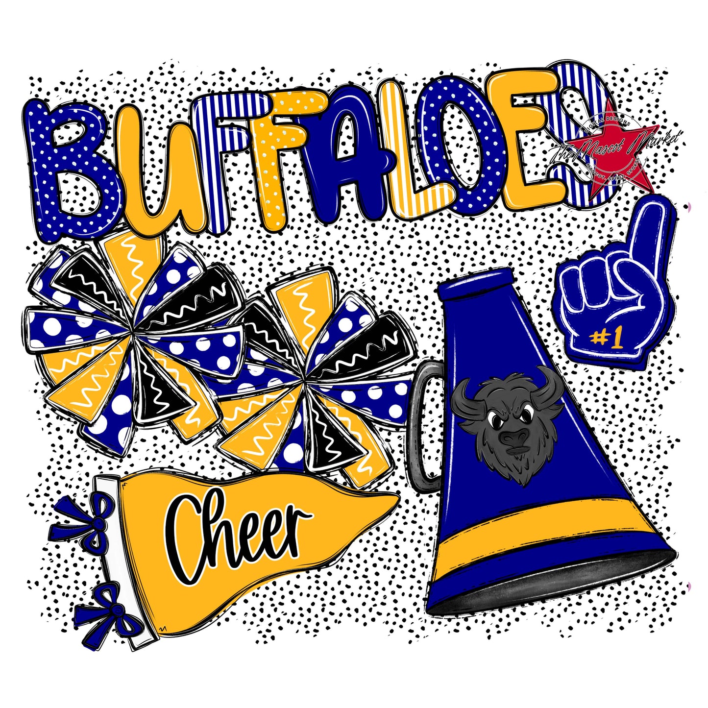 Buffaloes Cheer Spirit-Blue & Yellow