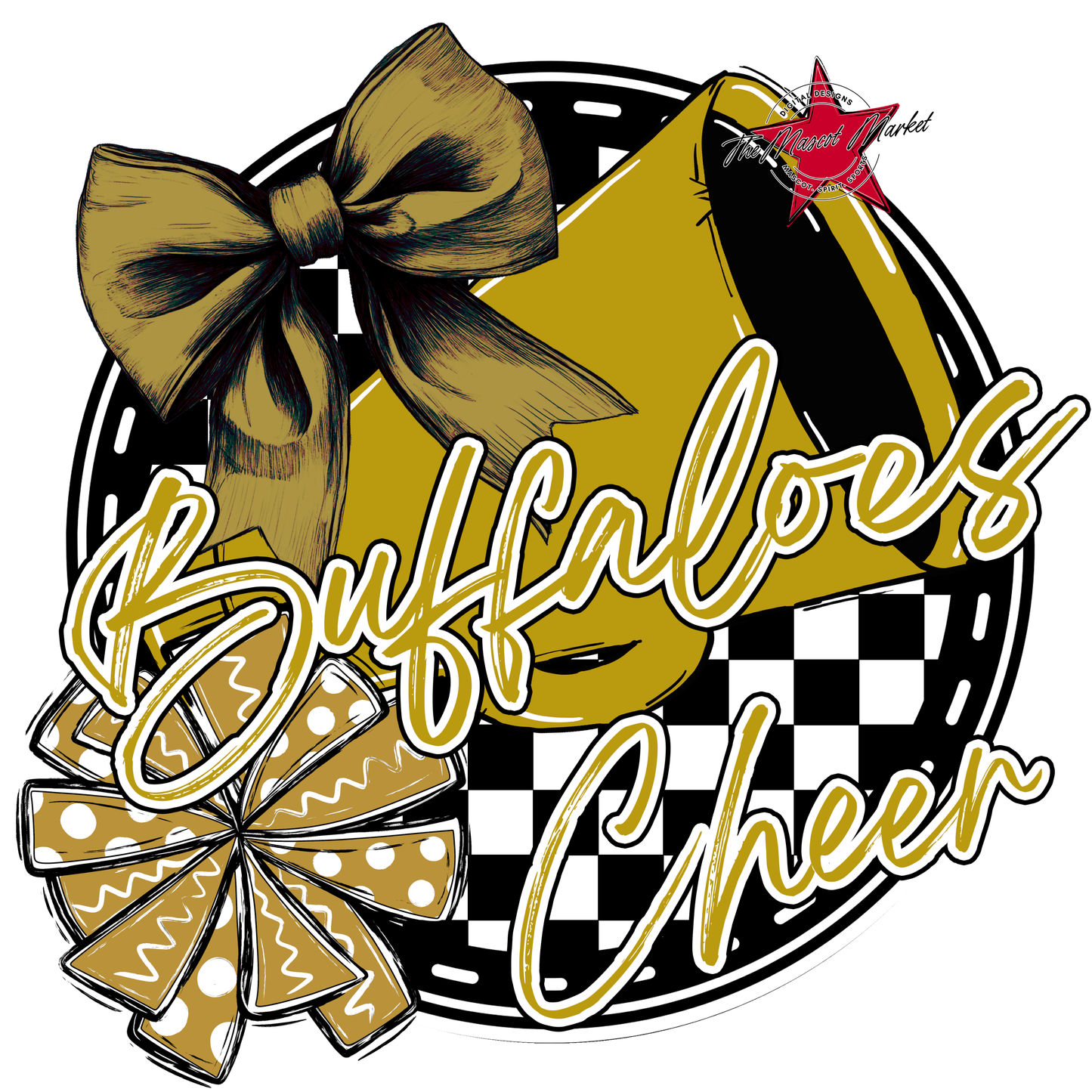 Buffaloes Circle Cheer Design-Gold