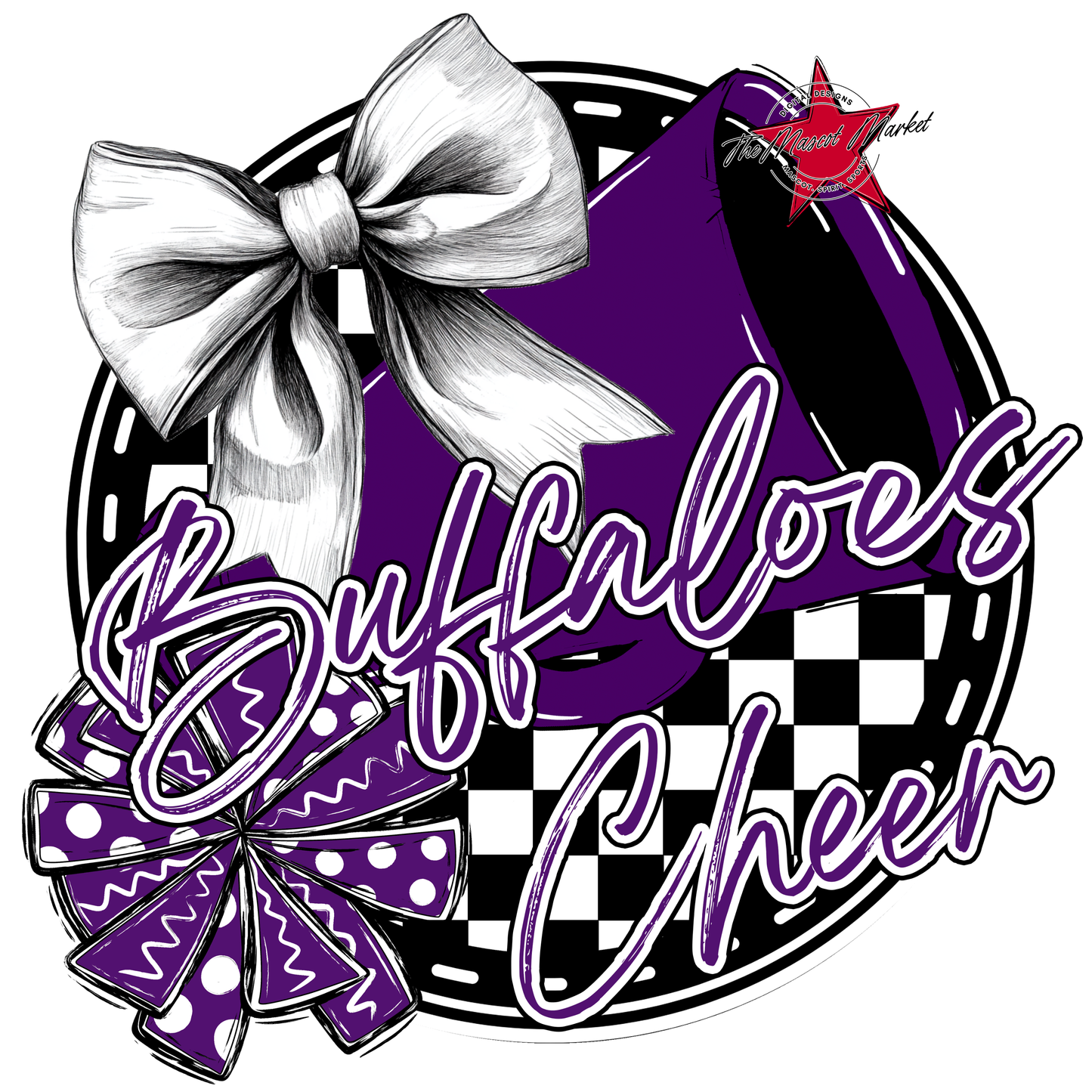 Buffaloes Circle Cheer Design-Purple