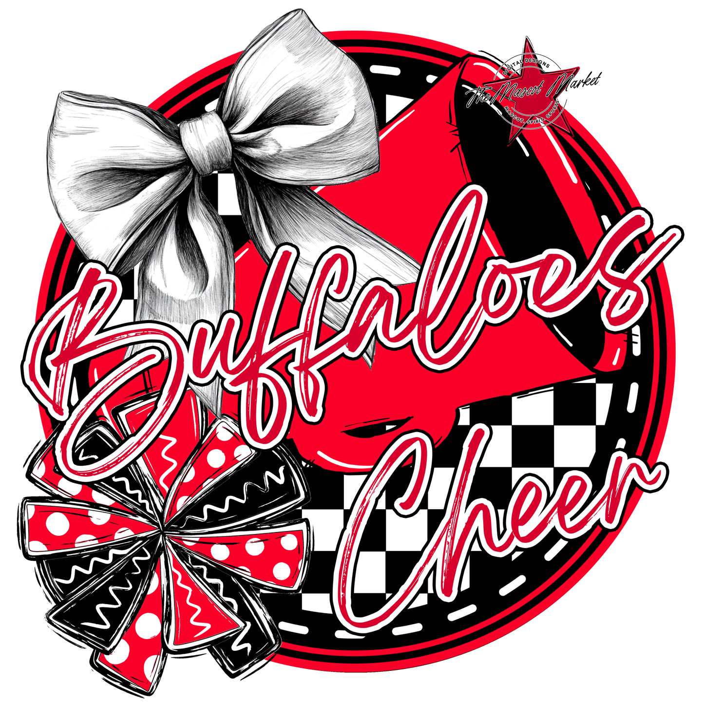 Buffaloes Circle Cheer Design-Red