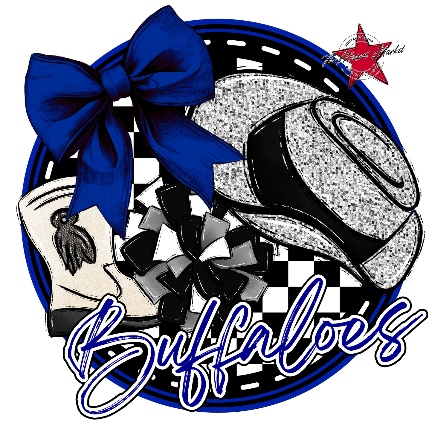 Buffaloes Circle Drillteam Design-Blue