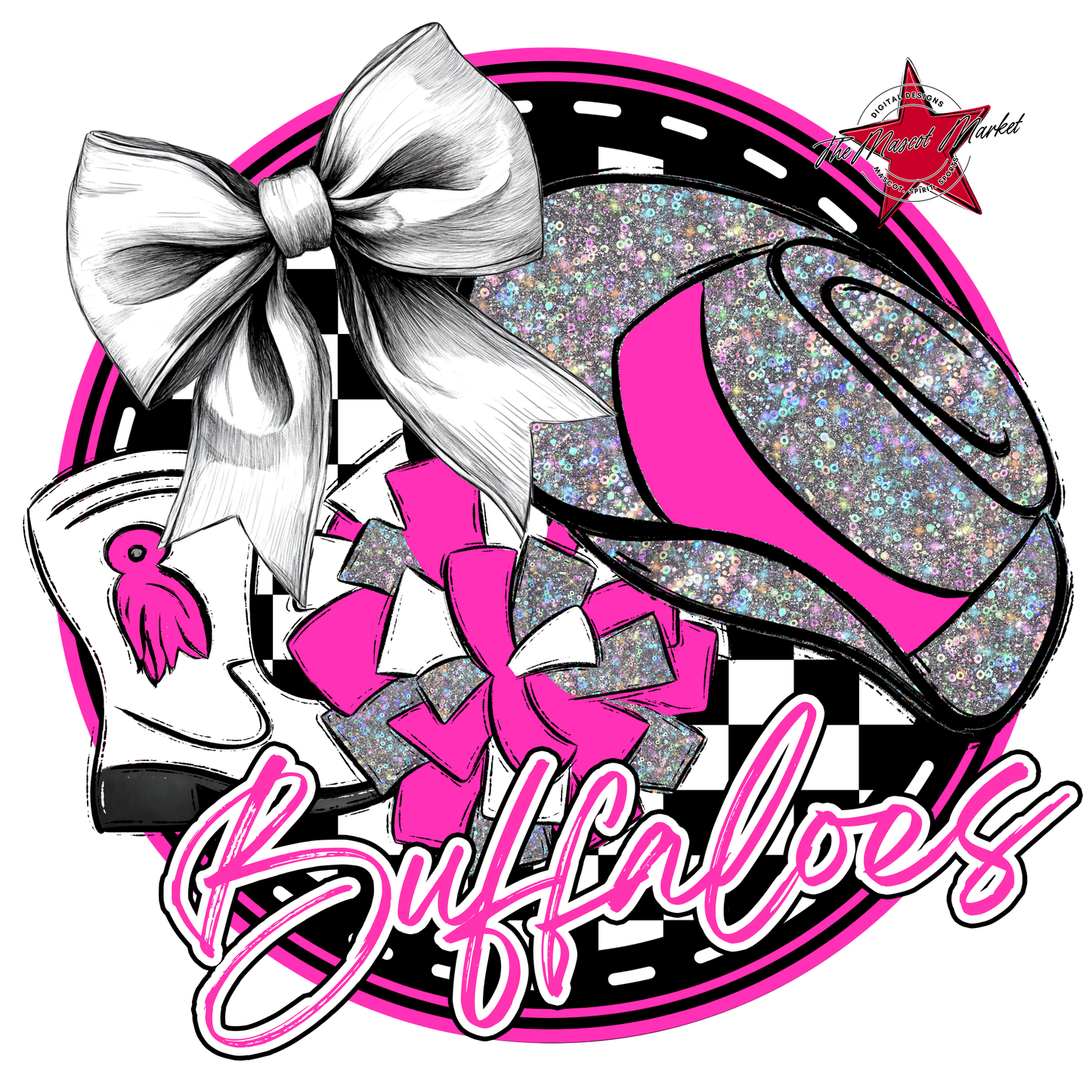 Buffaloes Circle Drillteam Design-Pink