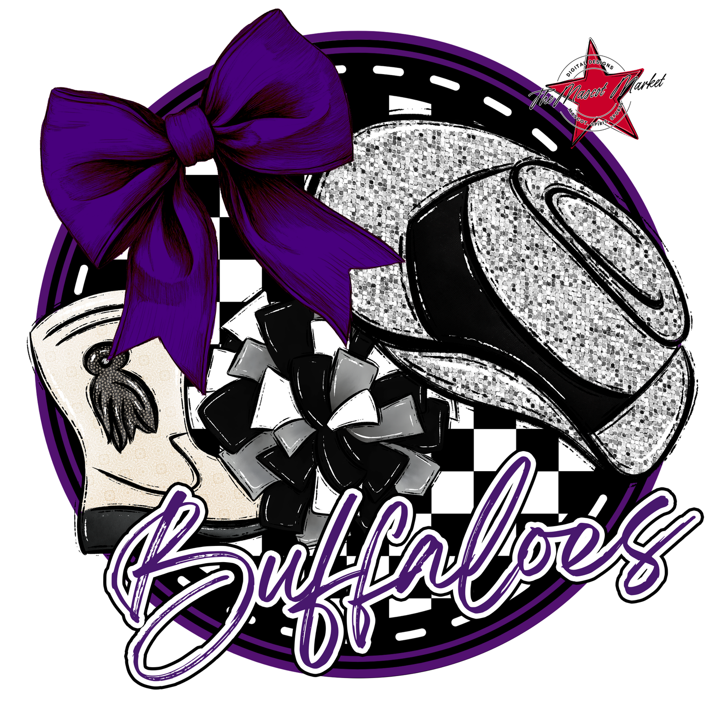 Buffaloes Circle Drillteam Design-Purple