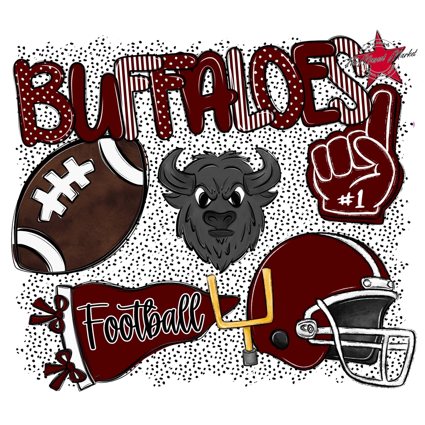 Buffaloes Football Spirit-Maroon