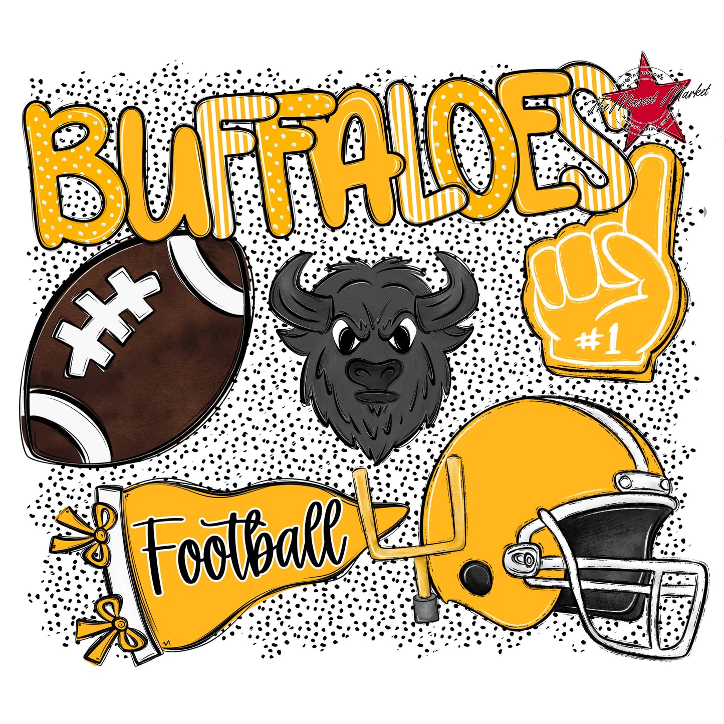Buffaloes Football Spirit-Yellow