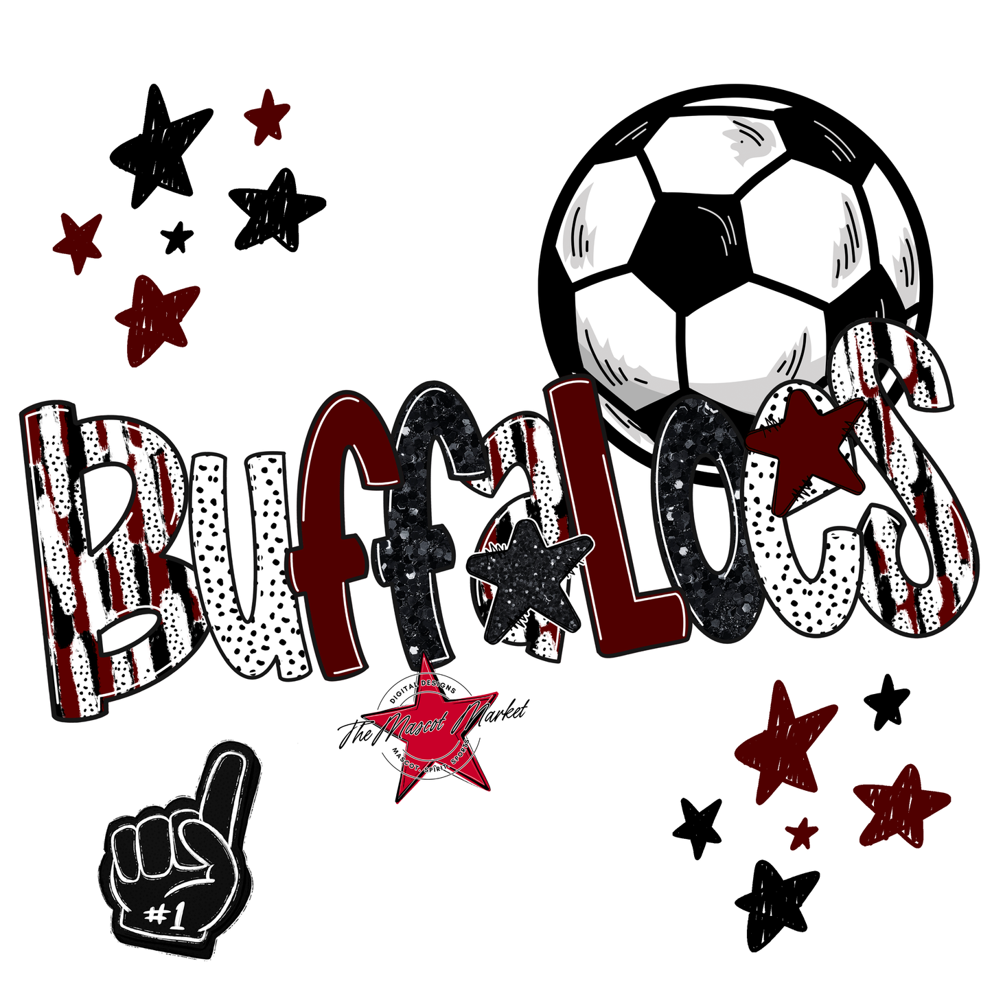 Buffaloes Soccer Scrape-Maroon