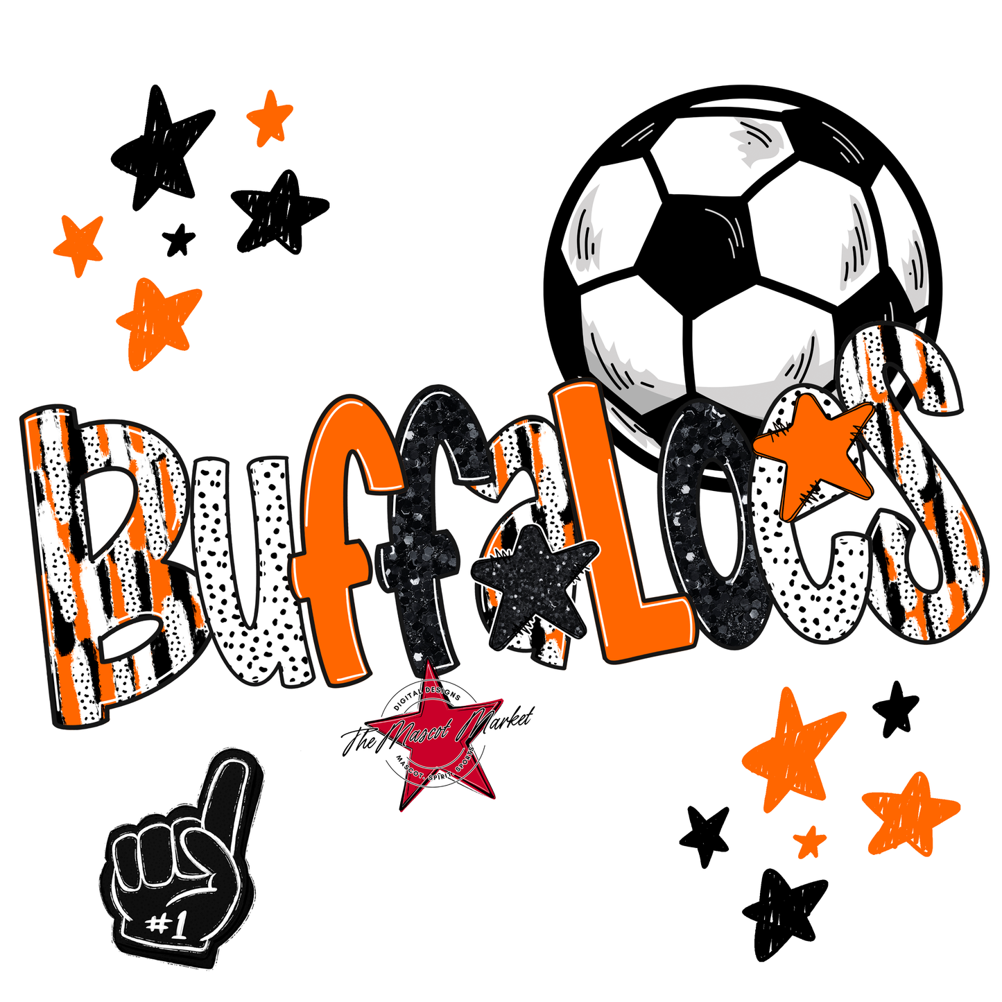 Buffaloes Soccer Scrape-Orange