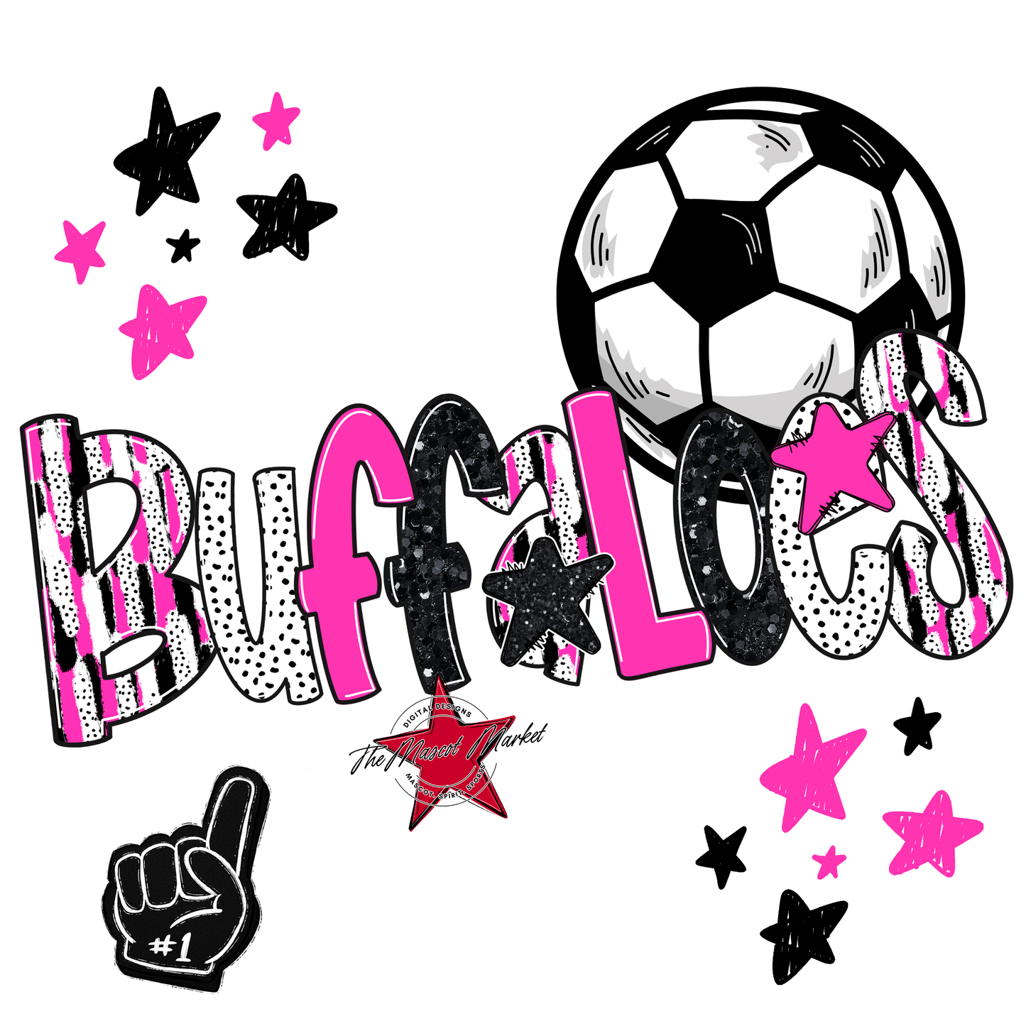 Buffaloes Soccer Scrape-Pink