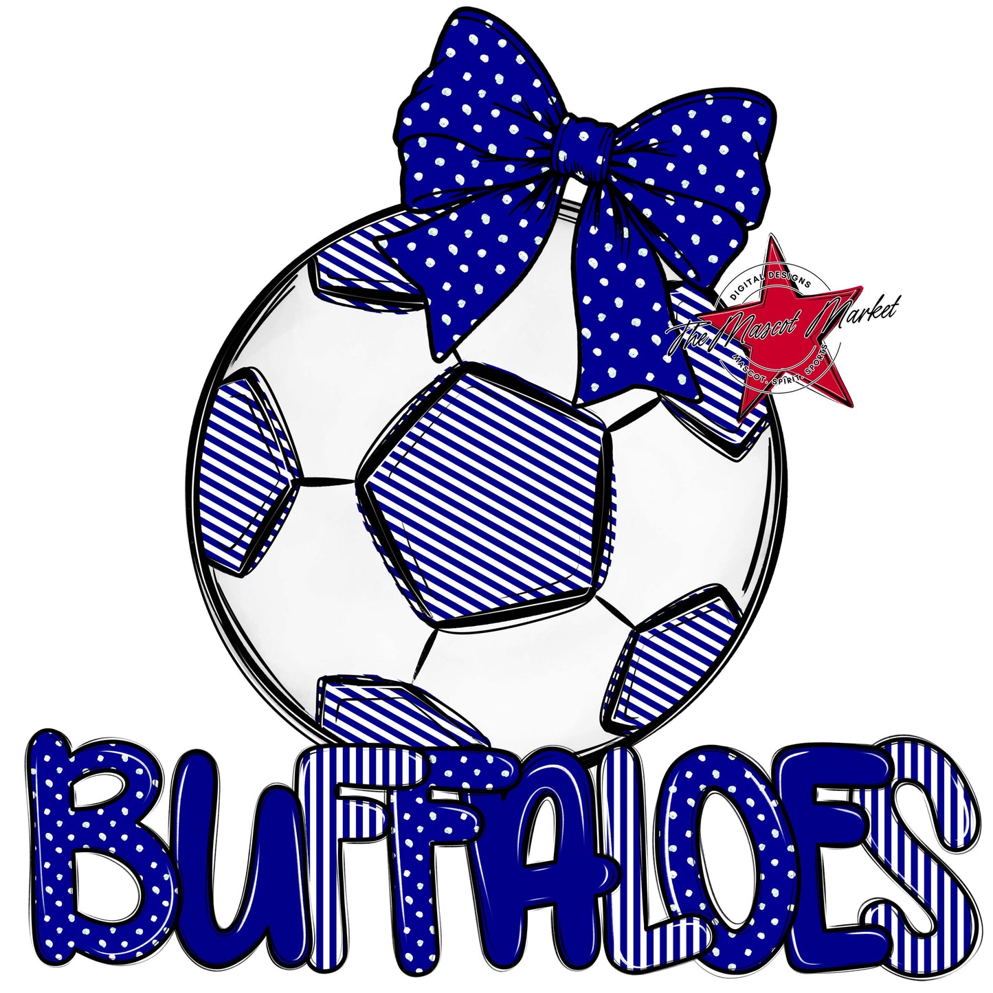 Buffaloes Soccer Spirit Design-Blue