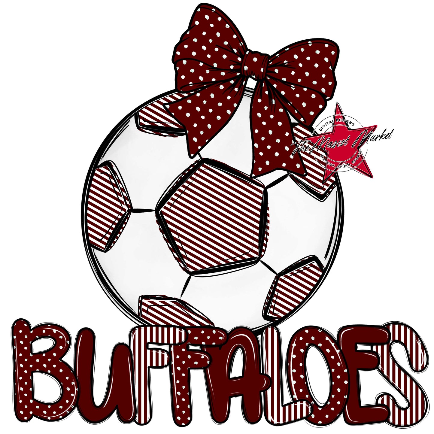 Buffaloes Soccer Spirit Design-Maroon