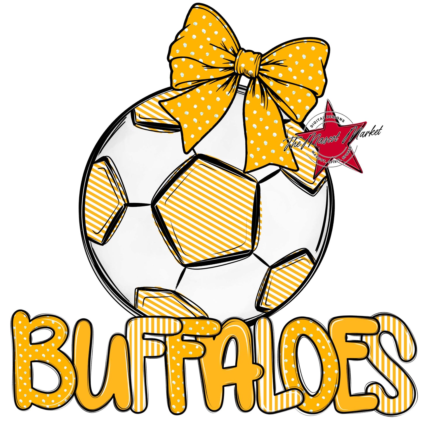 Buffaloes Soccer Spirit Design-Yellow