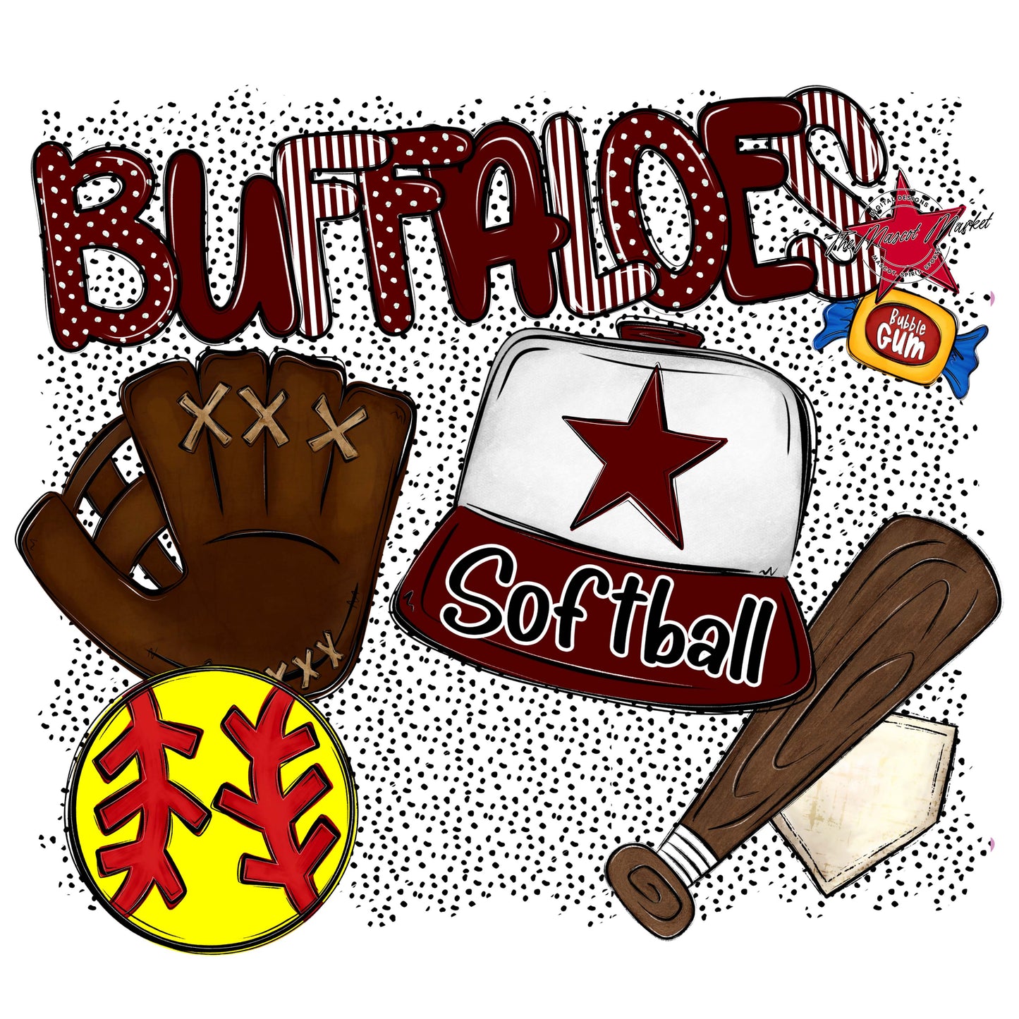 Buffaloes Softball Spirit-Maroon