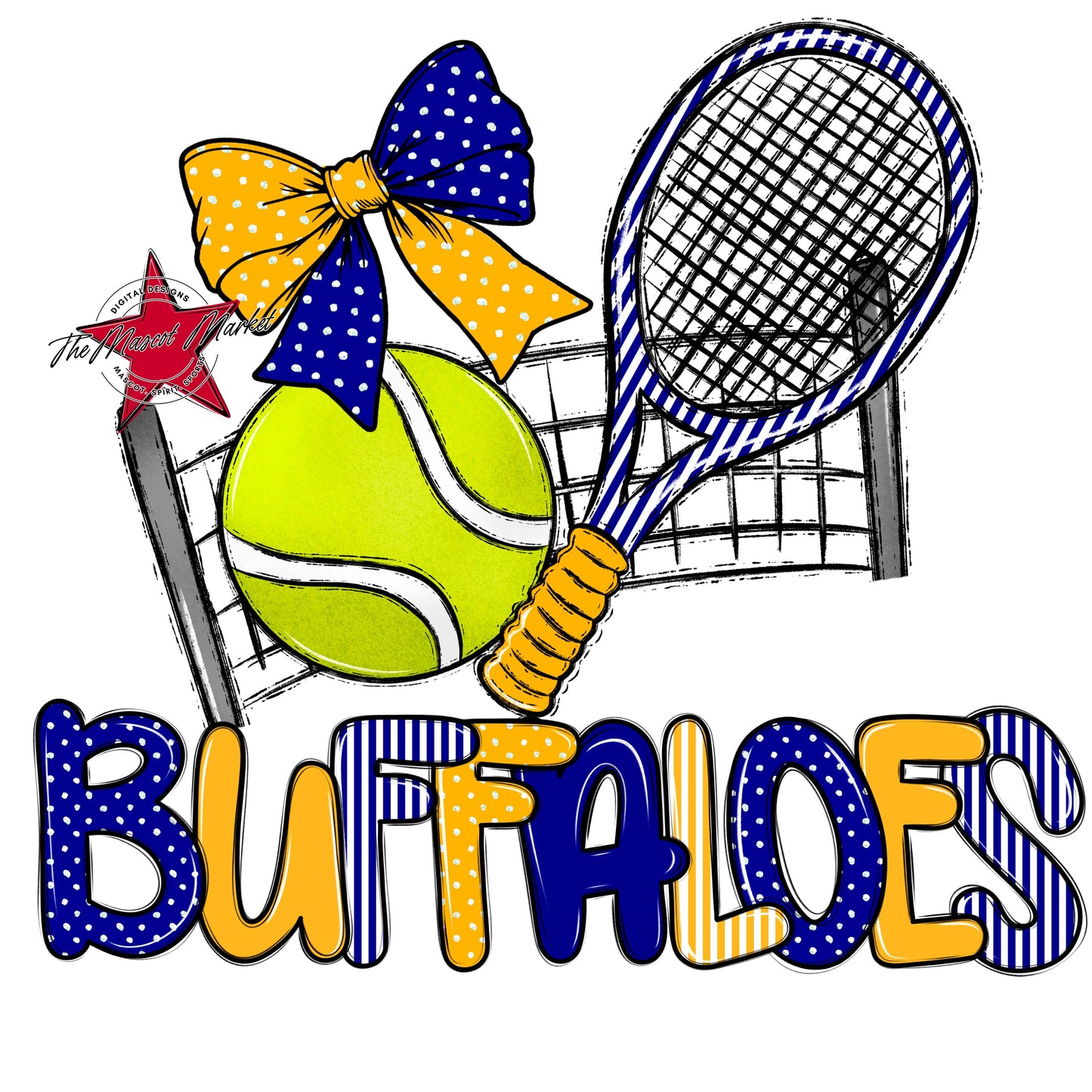 Buffaloes Tennis Spirit Design-Blue & Yellow
