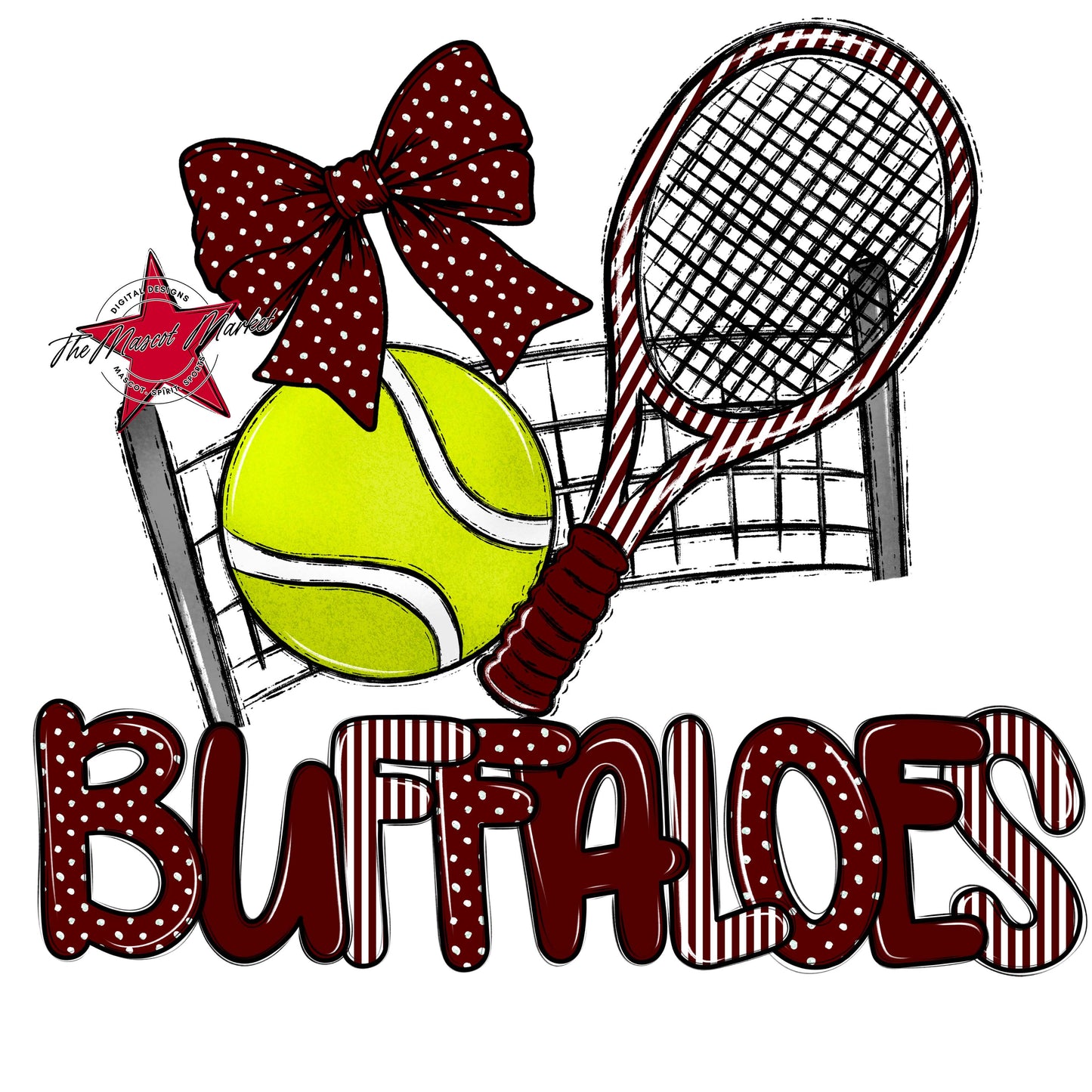 Buffaloes Tennis Spirit Design-Maroon