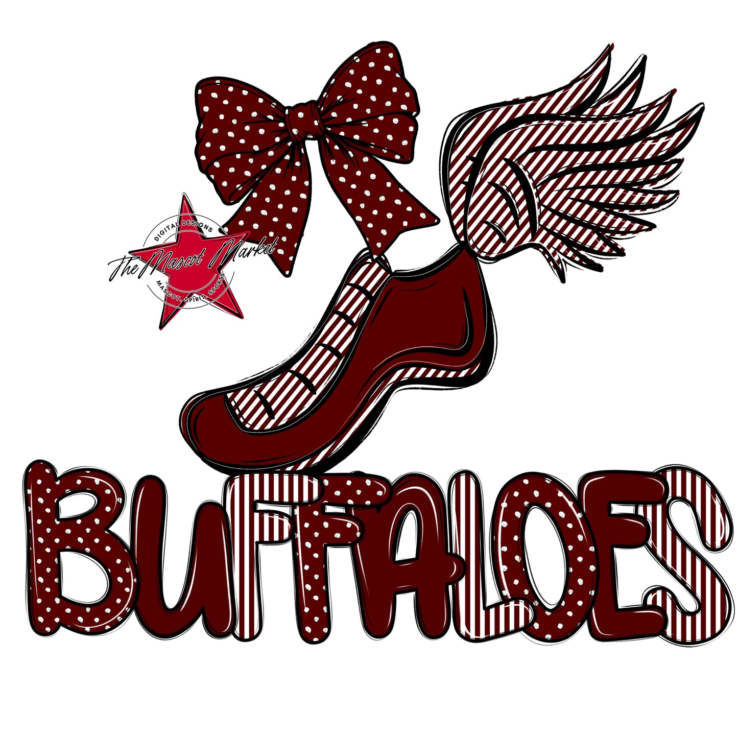 Buffaloes Track Spirit Design-Maroon