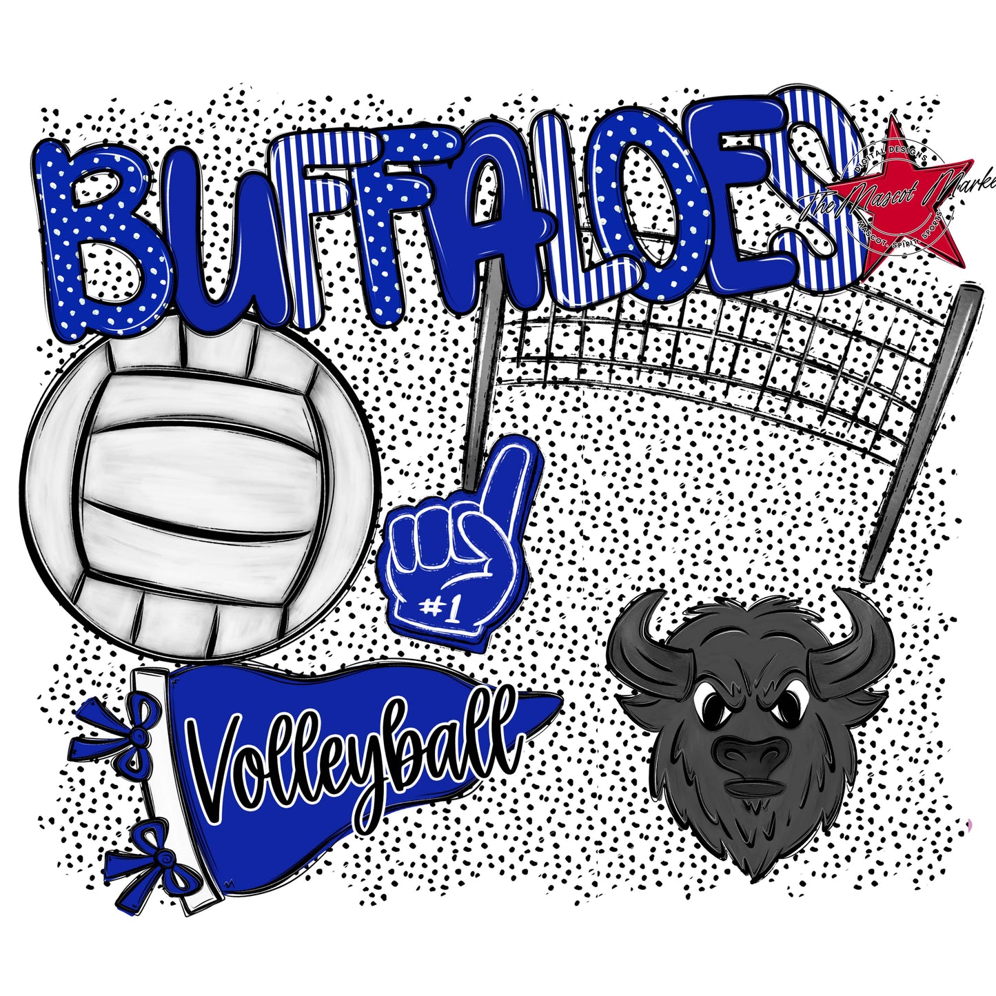 Buffaloes Volleyball Spirit-Royal Blue