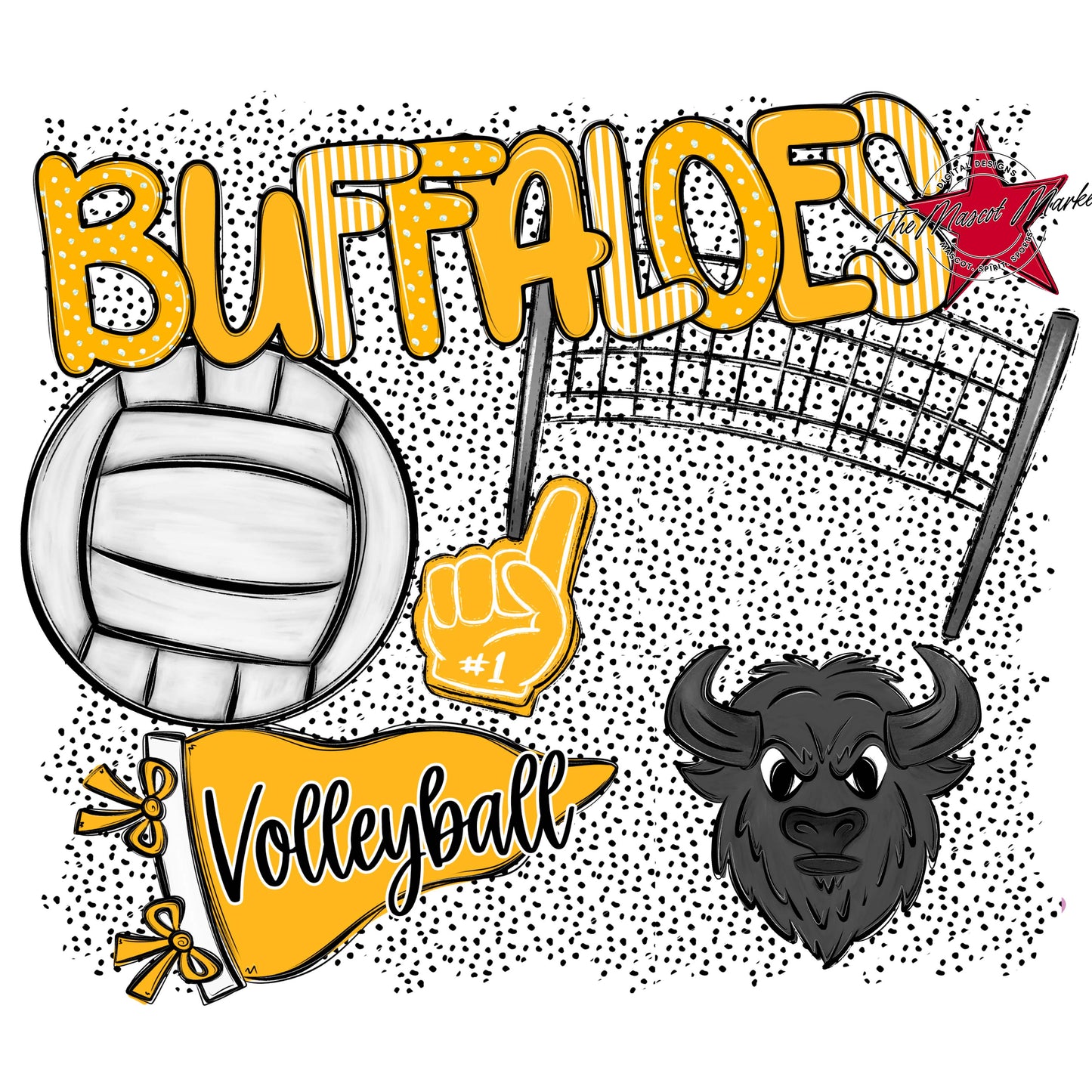 Buffaloes Volleyball Spirit-Yellow