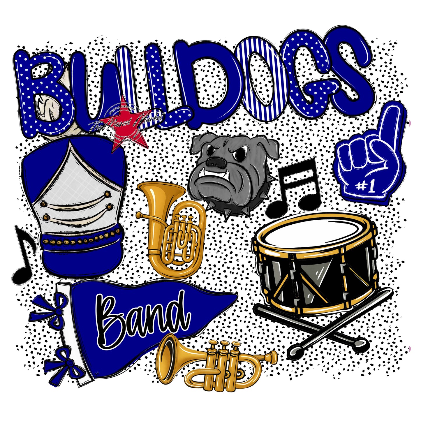 Bulldogs Band Spirit-Blue