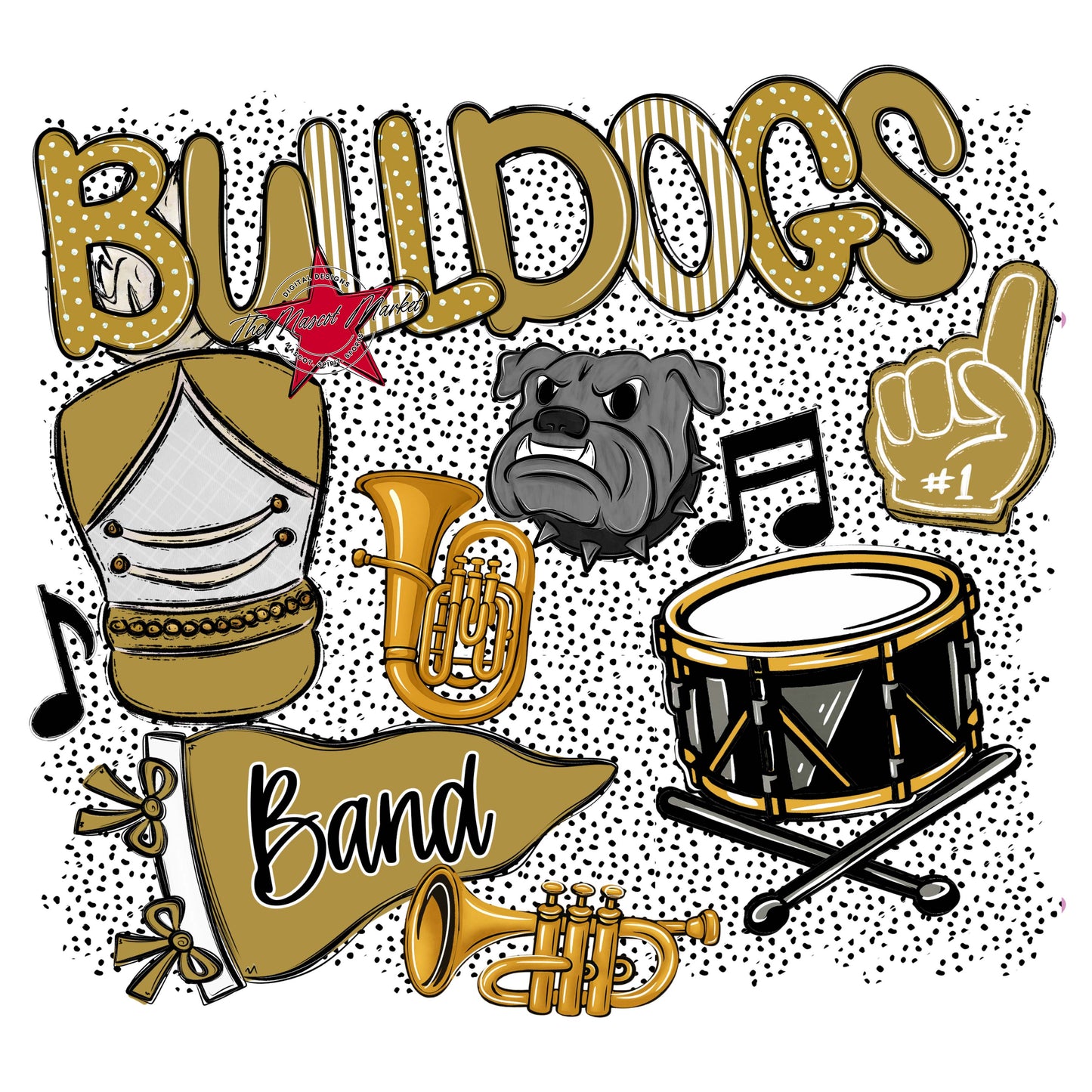 Bulldogs Band Spirit-Gold